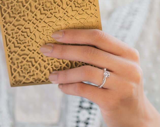 1 Carat Moissanite Engagement Ring for Women - 14k White Gold Twisting Infinity Pave Setting, Wedding Proposal, Anniversary Gift, Valentine's Day Present