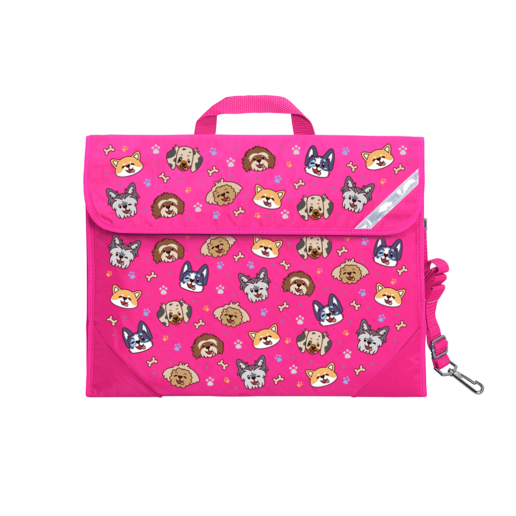 Puppy Pals Safety Library Bag - Durable Book Tote for Kids with Adjustable Straps - Perfect for School, Library, and Travel