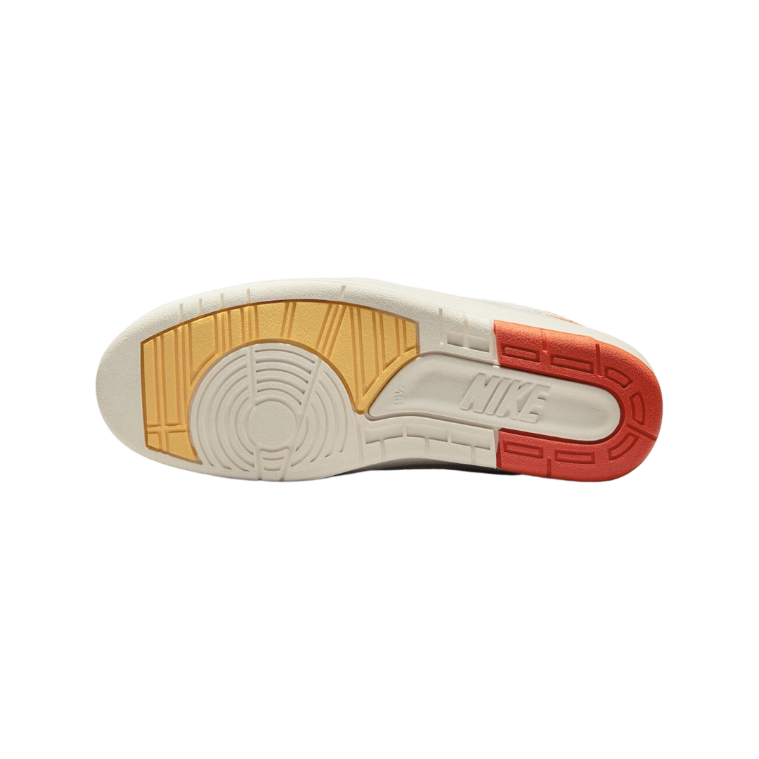 Air Jordan 2 Retro Sneakers - Maison Chateau Rouge Collaboration in Sail/Citron Pulse Orange - Men's Basketball Shoes for Streetwear & Casual Outfits