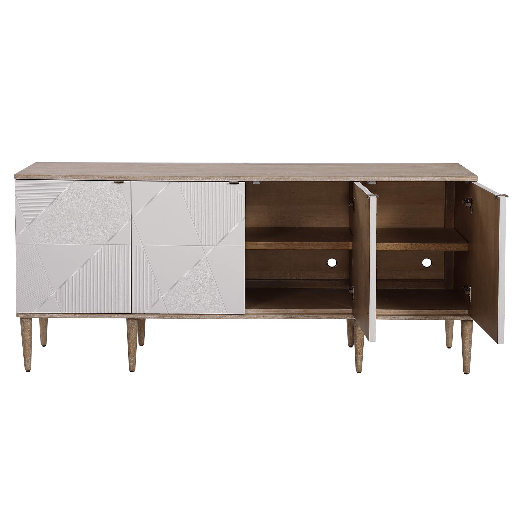 Modern 4-Door Sideboard Cabinet with Tightrope Design - Stylish Storage for Living Room, Dining Room, or Entryway
