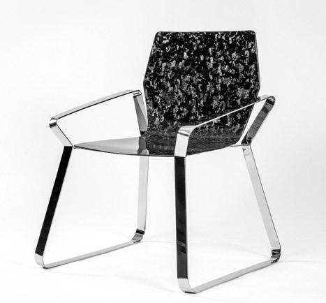 Hexa Carbon Fiber Armchair by Mast Elements - Modern Lightweight Dining Chair for Home & Office - Perfect for Living Room, Dining Room, and Workspace
