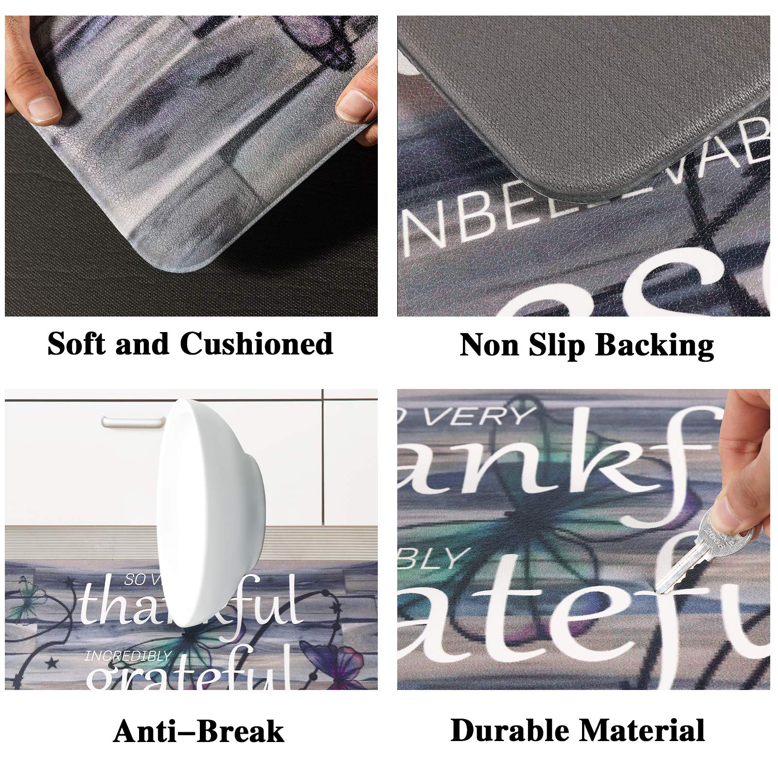 Anti-Fatigue Kitchen Mat - Non-Slip Cushioned PVC Floor Rug for Standing Comfort | Waterproof Ergonomic Design | Perfect for Kitchen, Sink & Home Use | Ideal for Cooking, Dishwashing & Long Standing Hours