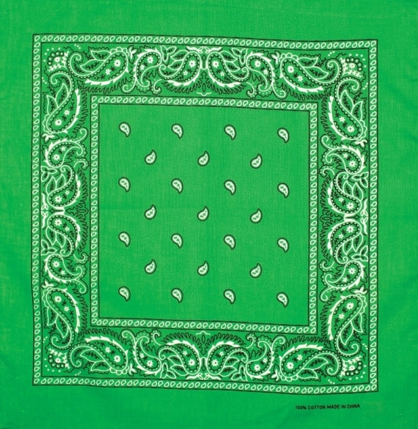 Stylish Kelly Green Bandanas for Men & Women - Fashionable Cotton Bandana for Outdoor, Sports, and Everyday Use