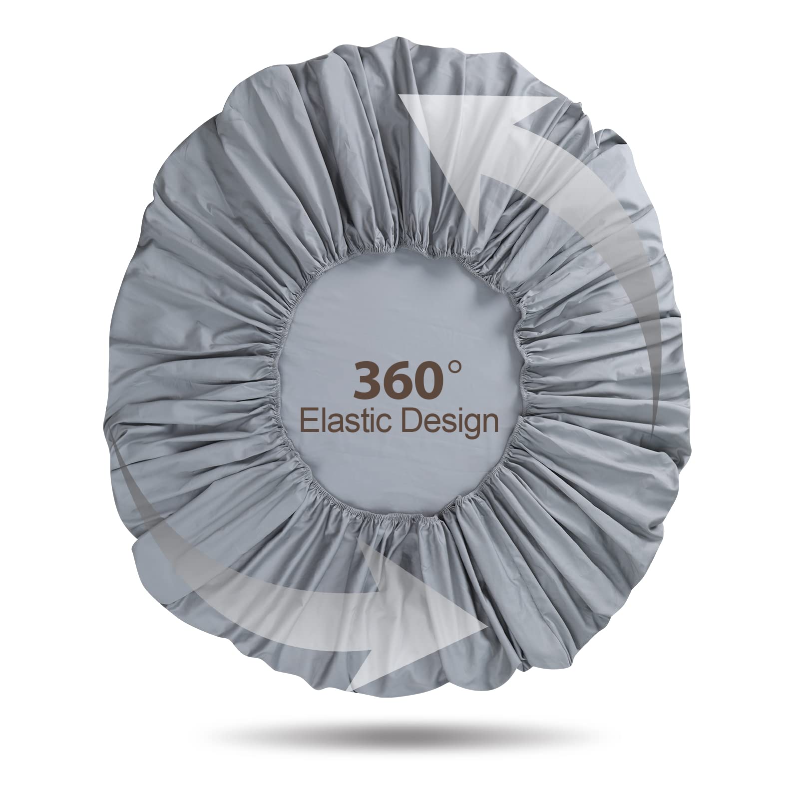 Premium 100% Egyptian Cotton Fitted Sheet - Queen Size Gray 600 Thread Count, Deep Pocket (8-16