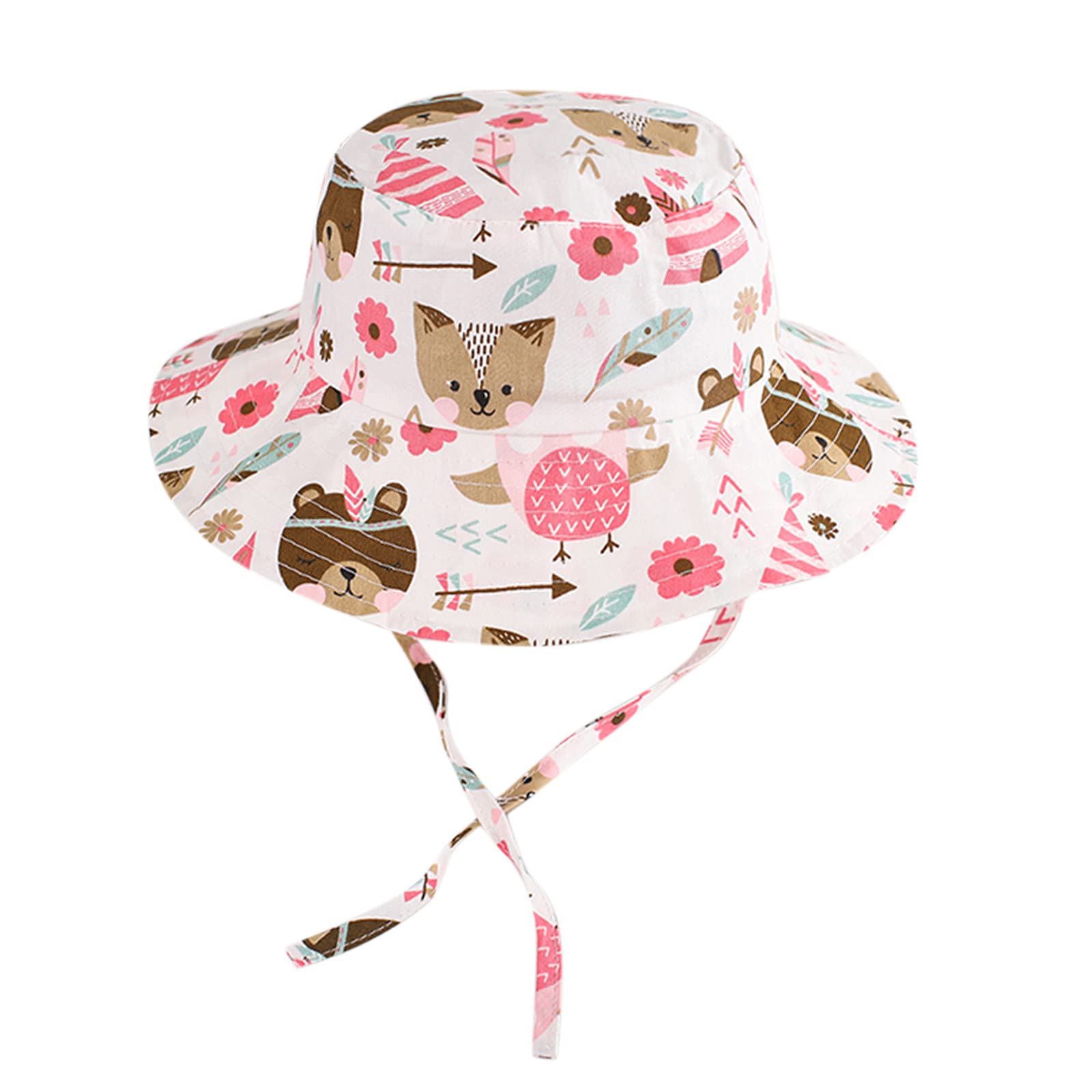 Kids Sun Hats for Baby & Toddler - Floral Bucket Sun Protection Hat with UPF 50+ for Girls, Outdoor Beach & Summer Activities