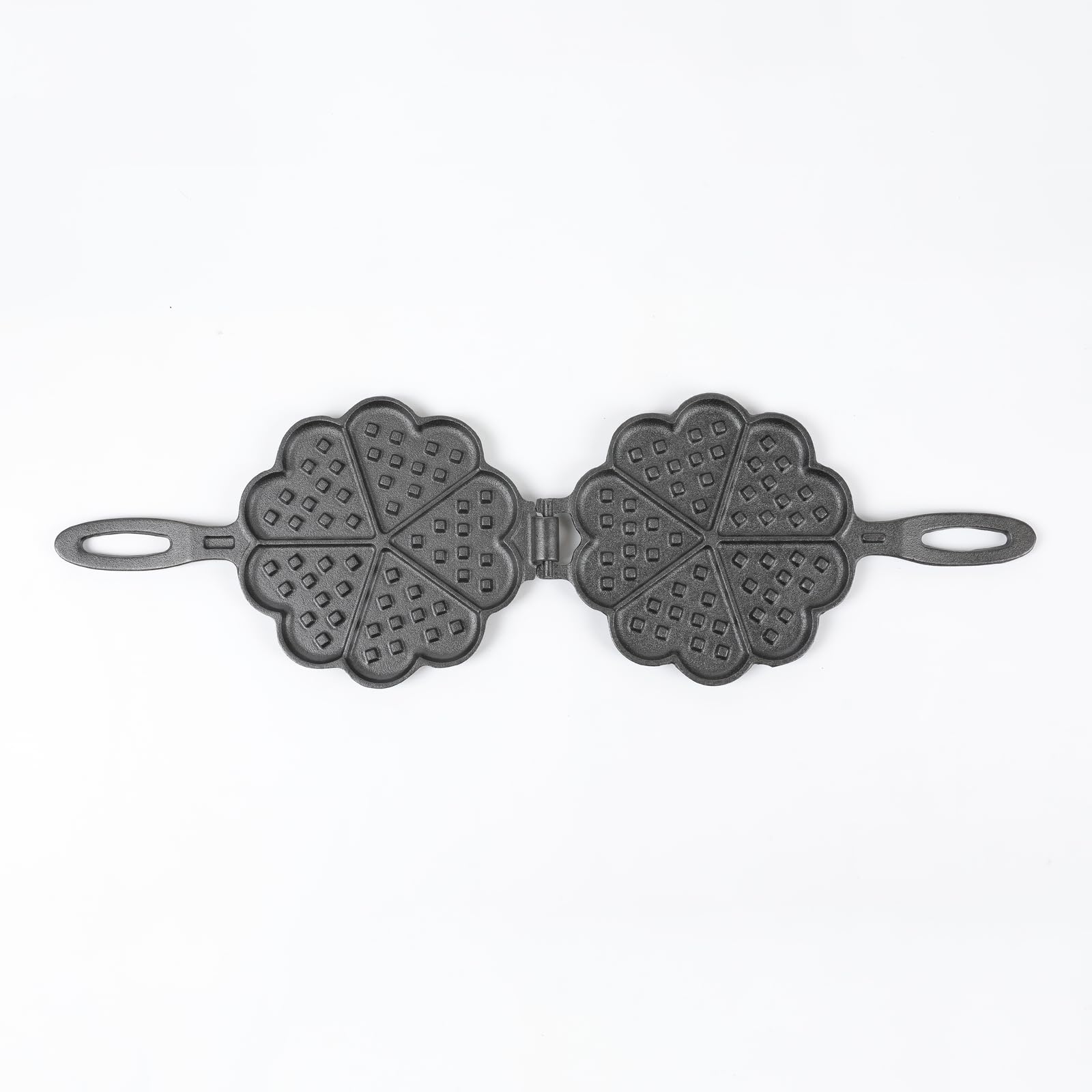 HAWOK Cast Iron Heart Shaped Waffle Maker - Non-Stick Belgian Waffle Iron for Stovetop - Perfect for Valentine's Day Breakfast, Romantic Dates & Homemade Desserts