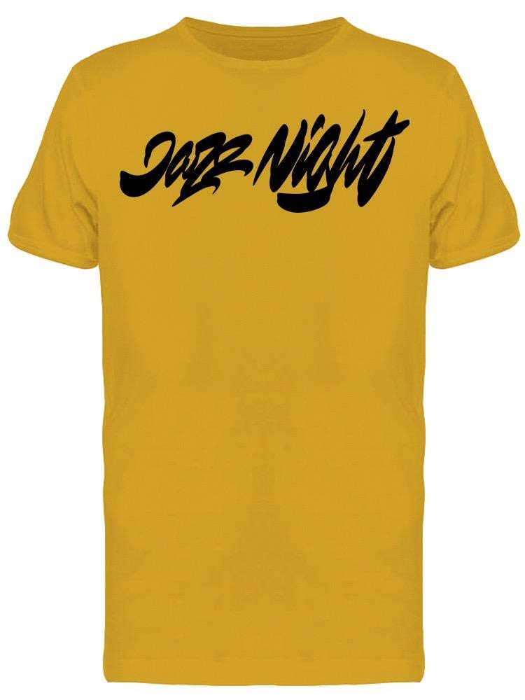Jazz Night Font T-Shirt for Men - Vintage Music Inspired Graphic Tee - Casual Wear for Concerts, Parties & Everyday Style