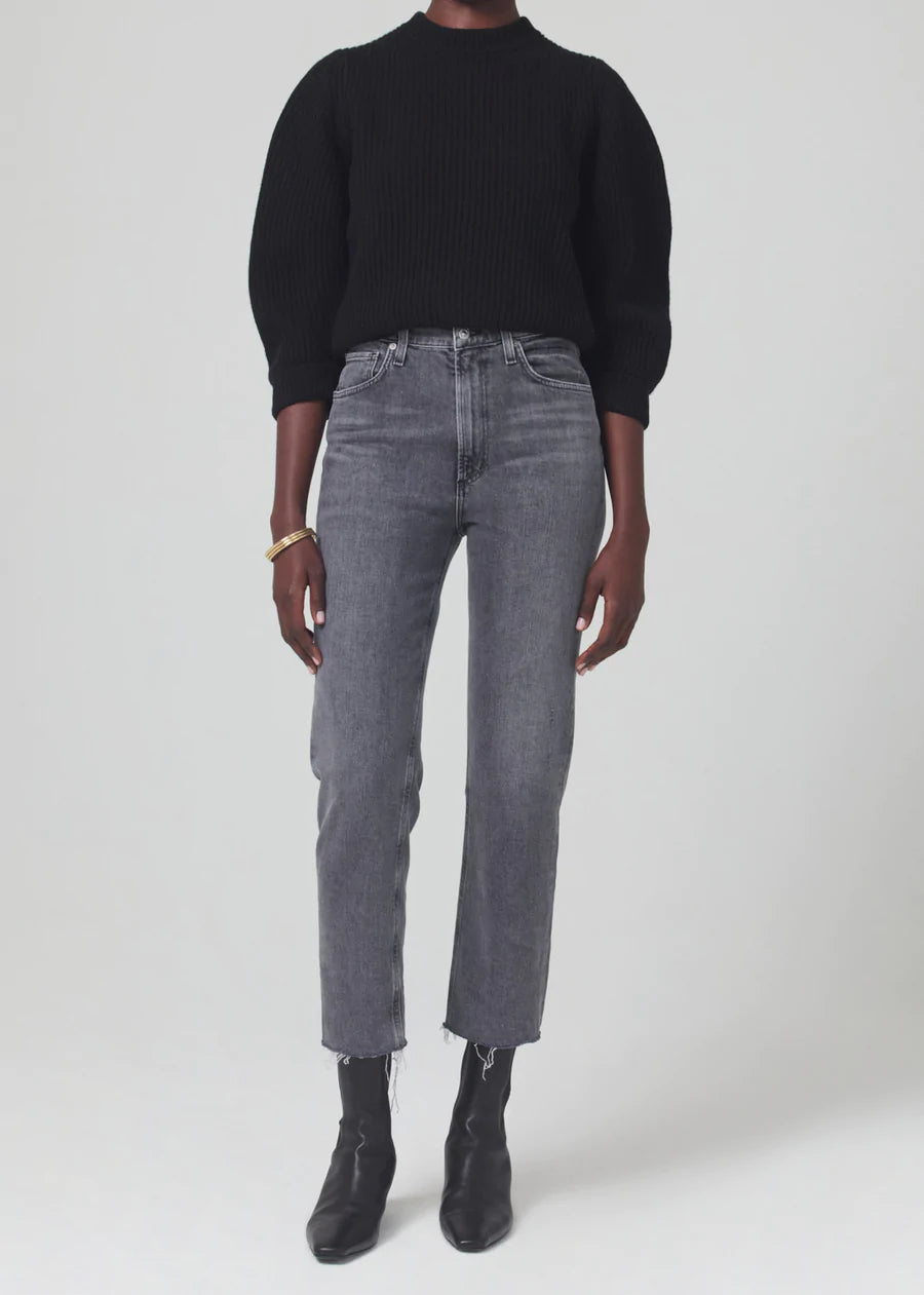 Daphne High Rise Stovepipe Jeans for Women - Slim Fit Crop Denim Pants - Perfect for Night Out, Party & Casual Wear
