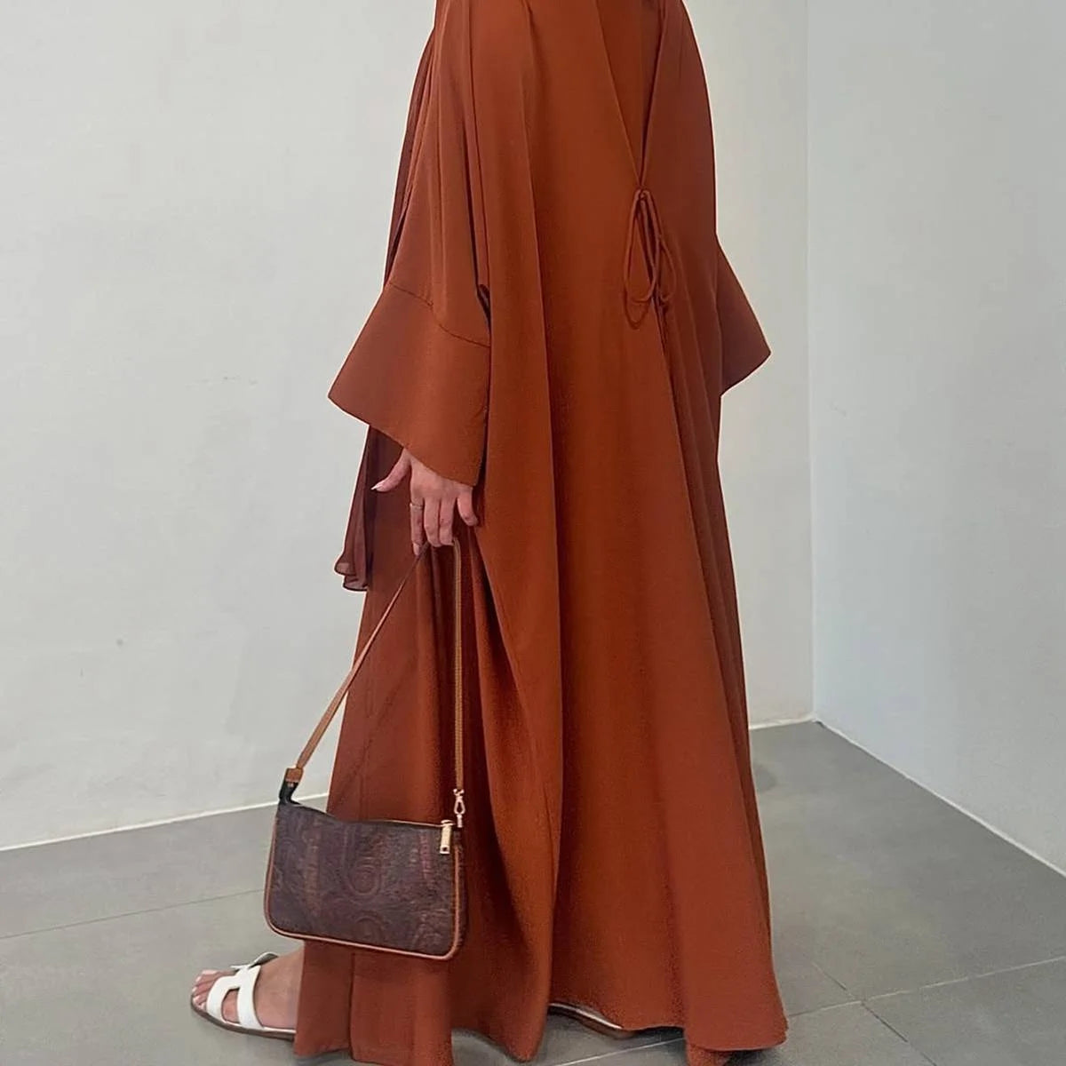 Elegant Wrinkle-Resistant Cardigan Open Abaya Dress #25174 - Perfect for Modest Fashion, Prayer Wear & Casual Outfits