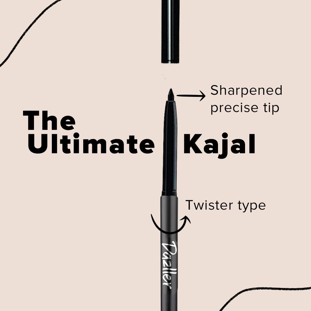 Dazller Eye Combo: Lash-a-Long Mascara & Kreamy Kajal (0.35g) - Lightweight, Smudge-Proof, Water-Resistant, Long-Lasting | Perfect for Everyday Wear, Date Night, and Special Occasions