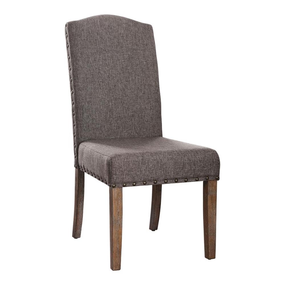 Furniture of America Diez Fabric Padded Side Chairs in Natural - Set of 2 Comfortable Dining Chairs for Kitchen, Dining Room & Office | Modern Upholstered Accent Chairs