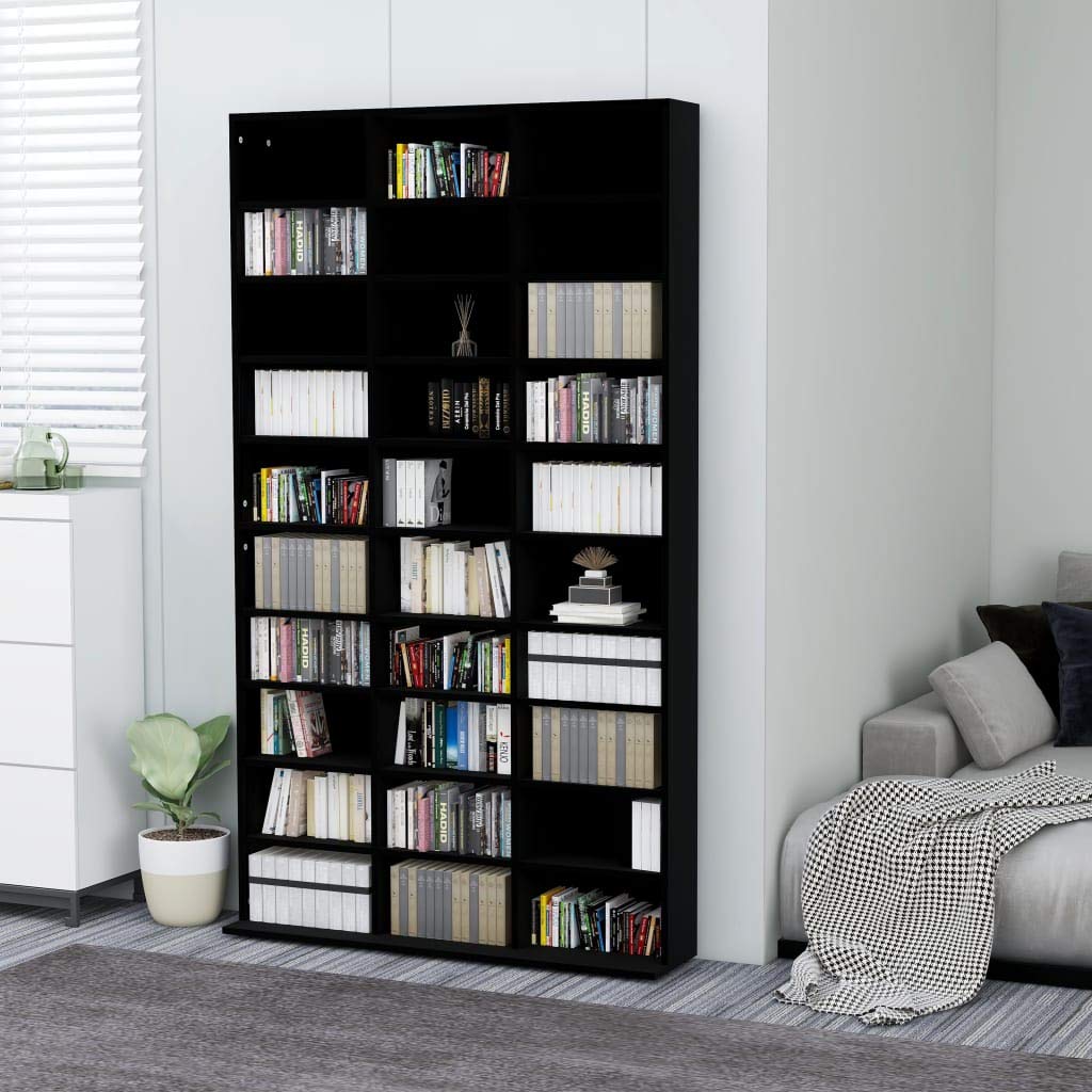 30 Compartments Media Storage Shelf - CD, DVD, Book Organizer | Free-Standing Bookshelf for Home, Office & Library Organization | Compact Book Caddy & Display Shelf
