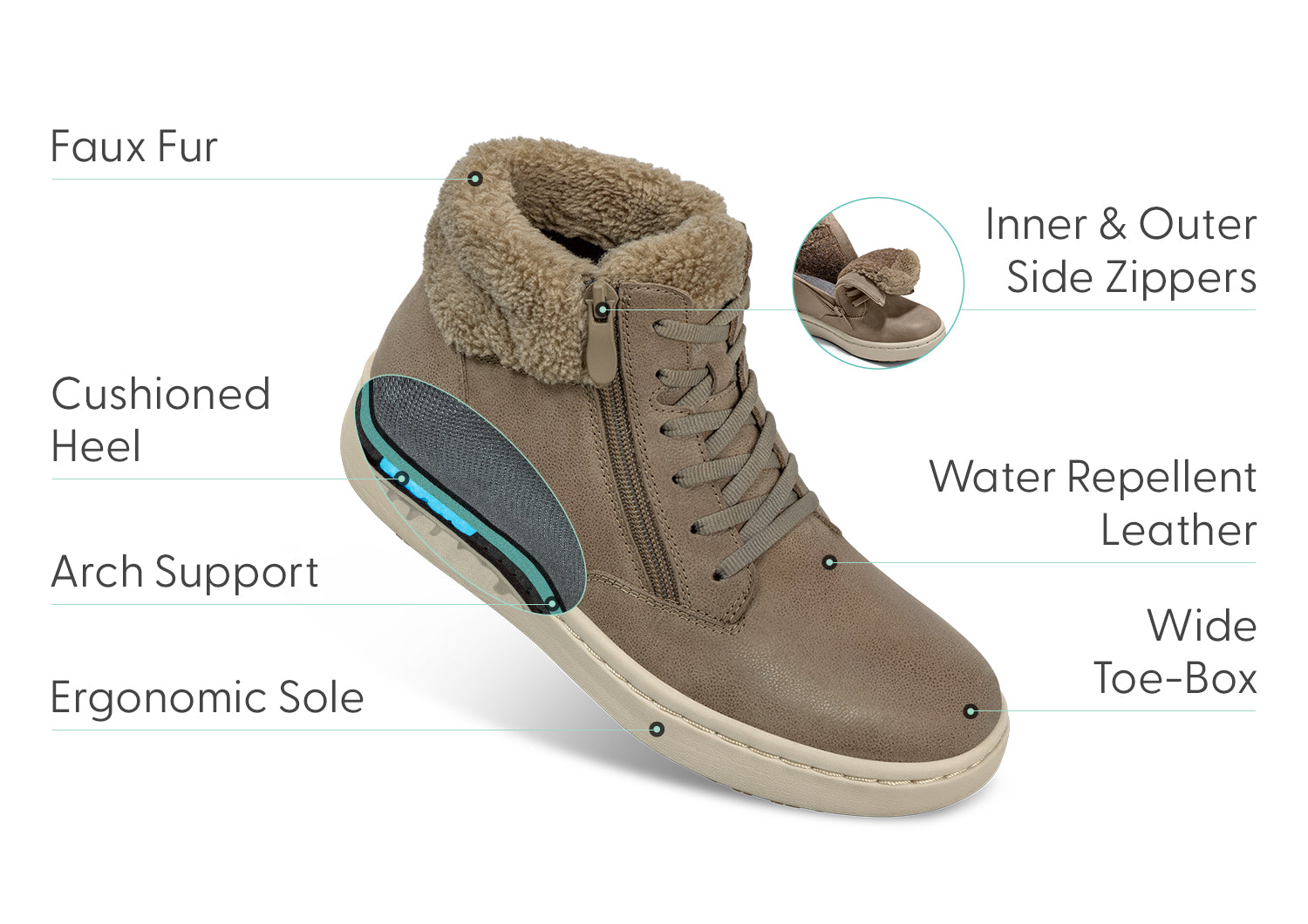 Elin Taupe Women's Casual Shoes - Comfortable Slip-On Loafers for Walking, Work & Travel | Perfect for Office, Commuting & Everyday Wear