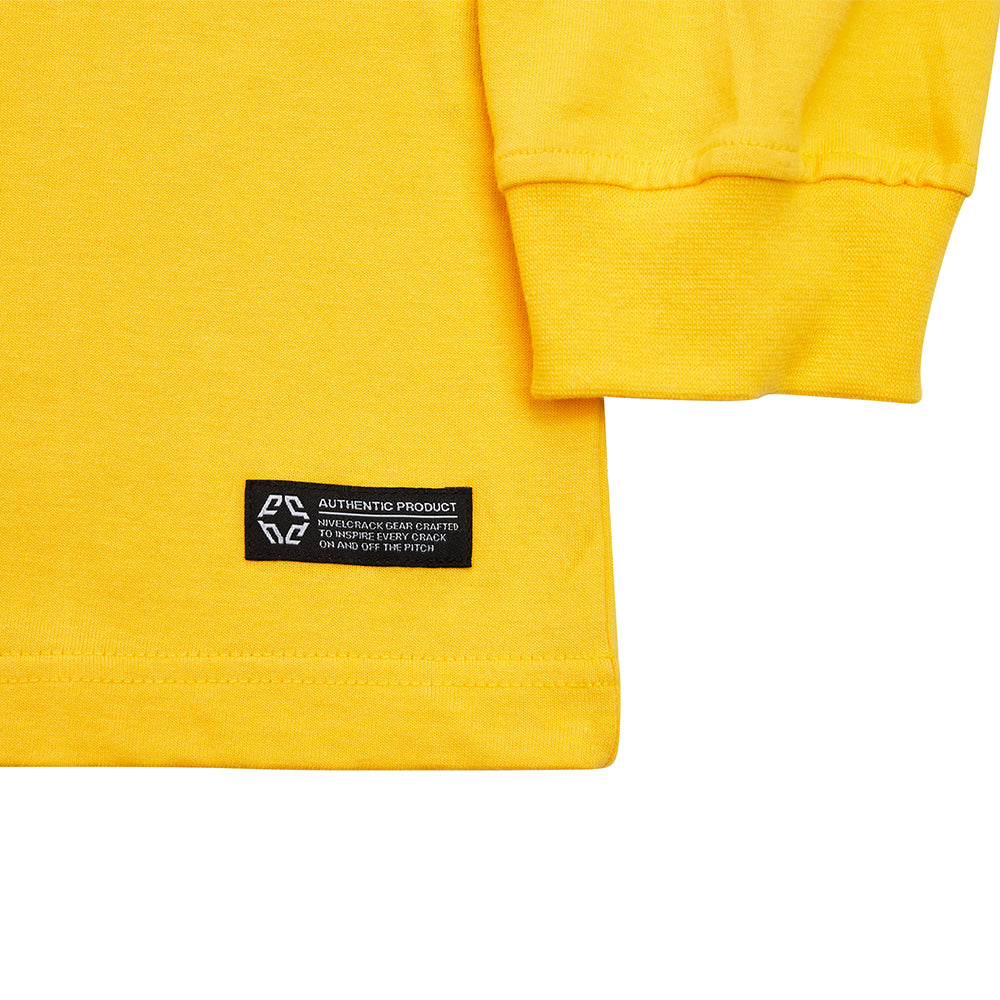 Nivelcrack Club Long Sleeve Yellow T-Shirt - Comfortable Casual Wear for Men & Women | Perfect for Gym, Streetwear, and Everyday Outfits
