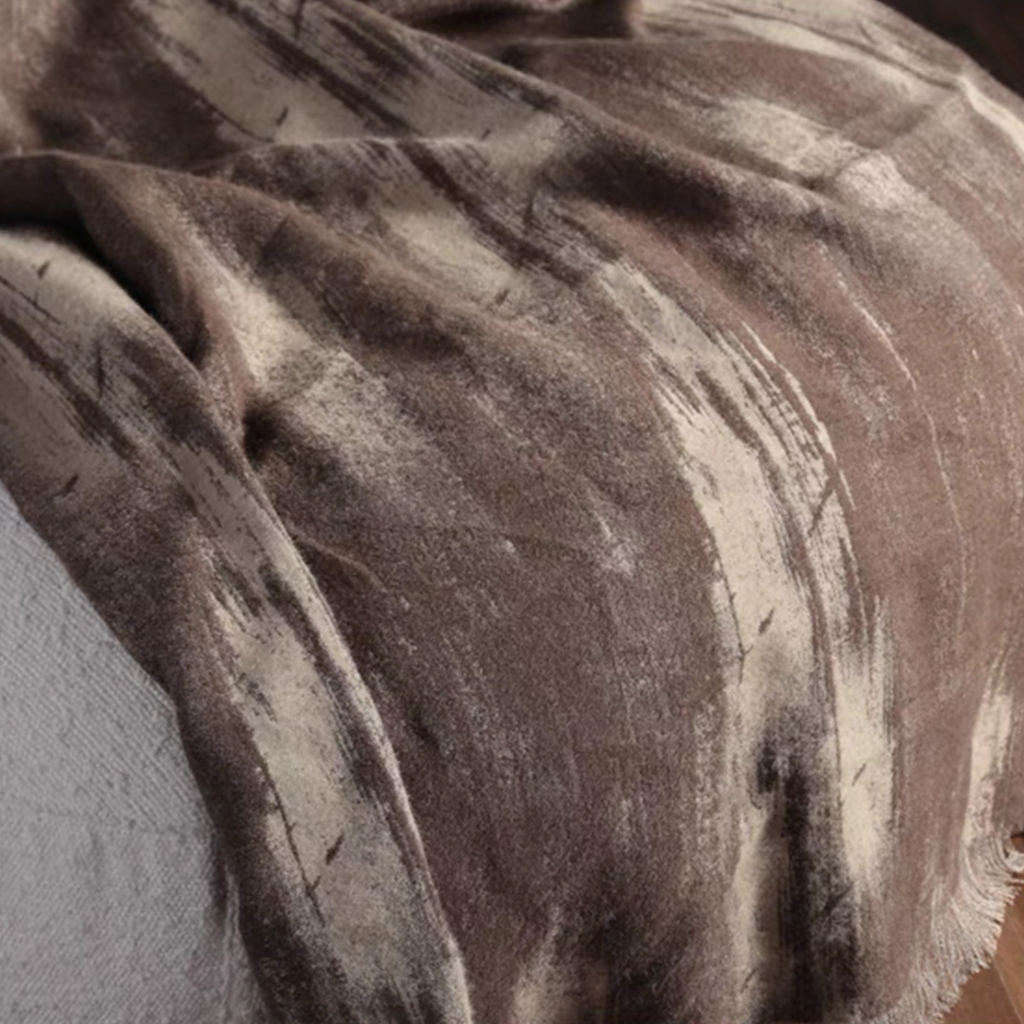 Earthy Abstract Brushstroke Throw Blanket - Soft Cozy Decorative Couch Blanket for Living Room, Bedroom & Outdoor Use - Perfect for Netflix Nights, Camping & Home Decor