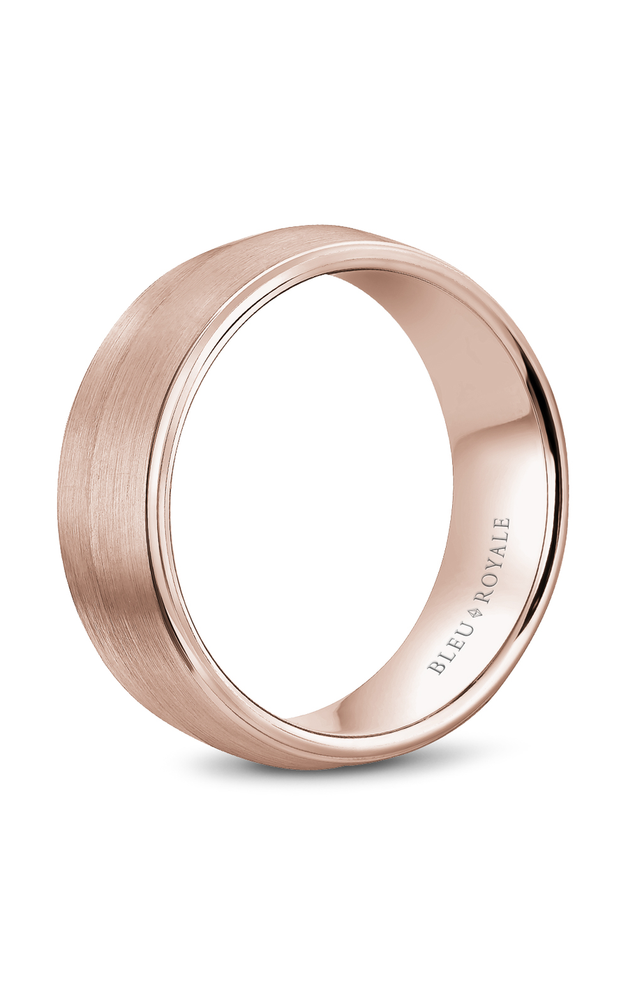 Bleu Royale Men's Wedding Band Ring - 8mm Comfort Fit Tungsten Carbide with Brushed Finish - Perfect for Engagement, Anniversary & Formal Occasions