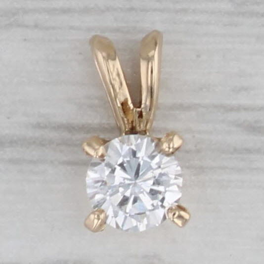 0.22ct Round Diamond Solitaire Pendant in 14k Yellow Gold - Elegant Small Drop Necklace for Women - Perfect for Everyday Wear, Anniversary Gifts & Special Occasions