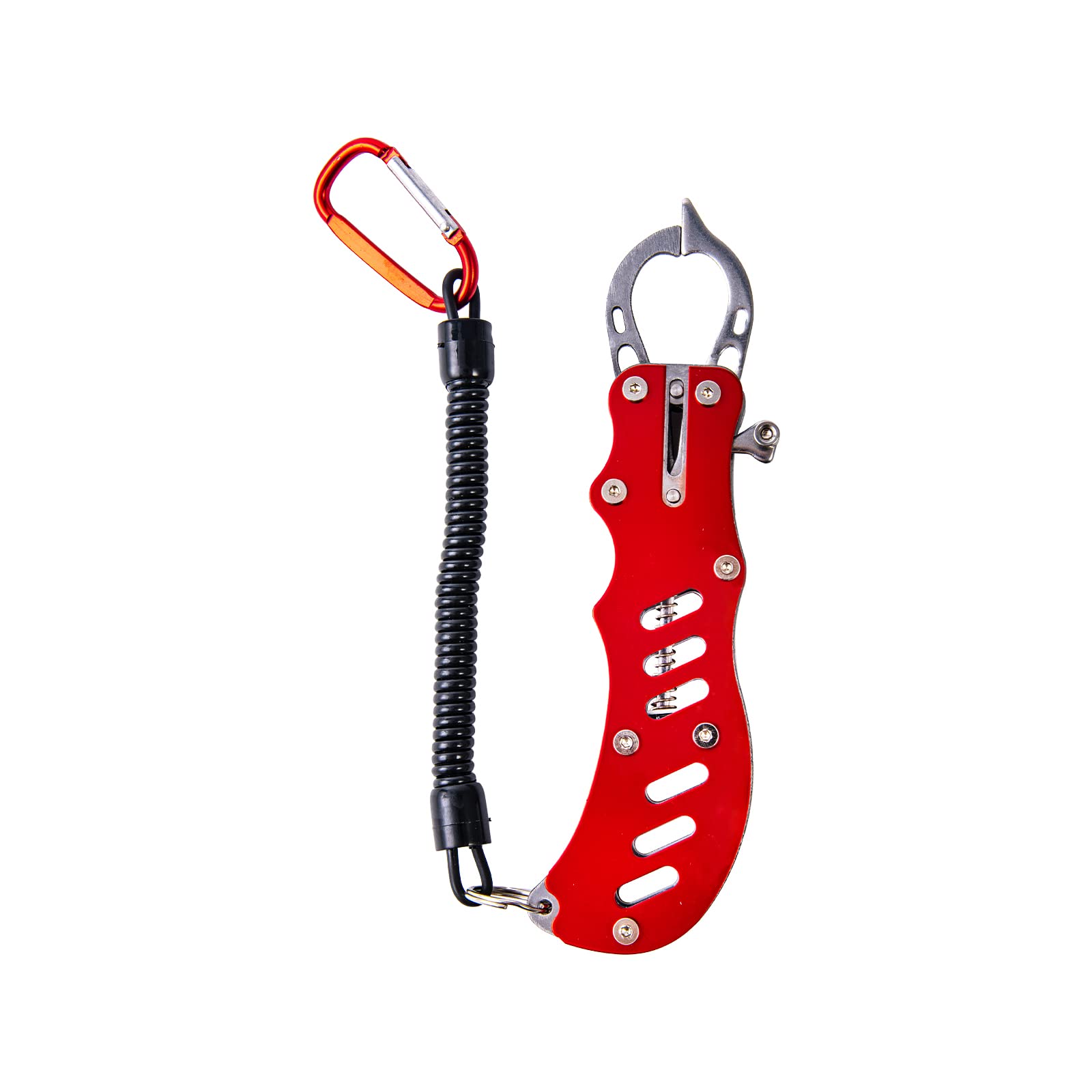 Goture Aluminum Fishing Lip Gripper - Multifunctional Fish Mouth Grabber & Hook Remover with Lanyard - Perfect for Catch and Release, Saltwater & Freshwater Fishing Gear Accessories