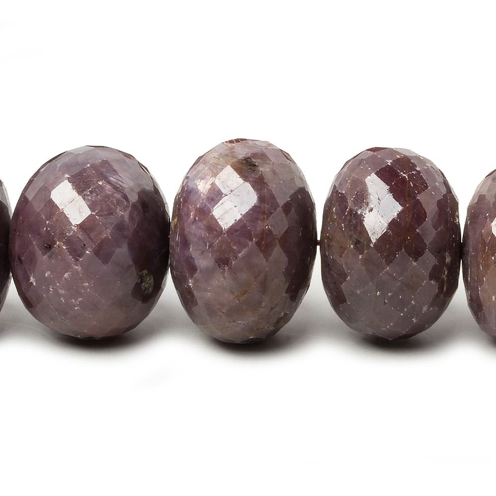 12.5-19.5mm Genuine Ruby Faceted Rondelle Beads - 16 Inch Strand (36 Pieces) for Jewelry Making, Bracelets & DIY Crafts