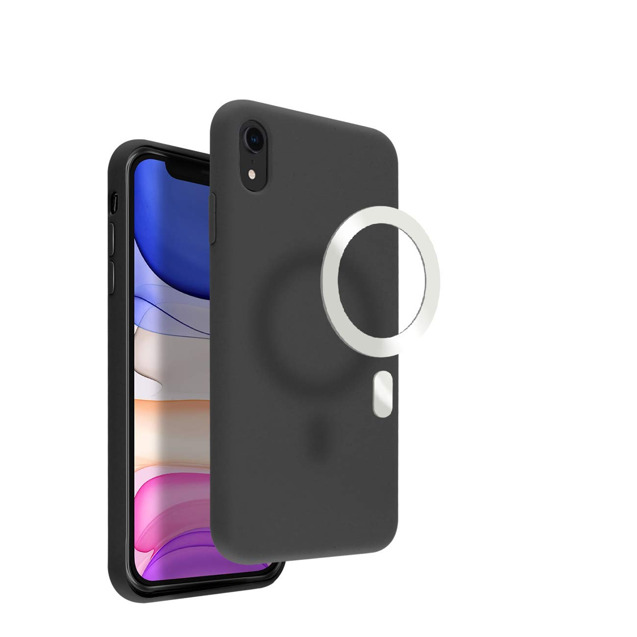 VECI Magnetic Case for iPhone XR - MagSafe Compatible, Soft Touch Silicone Cover (Black) - Perfect for Wireless Charging & Everyday Protection