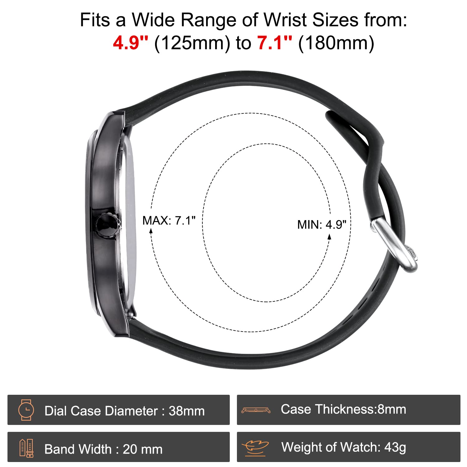SIBOSUN Nurse Watch - Easy to Read Waterproof Medical Watch with Luminous Hands & Quick Release Silicone Strap for Nurses, Doctors & Medical Students | Perfect for Hospital Shifts, Clinical Rotations & Healthcare Professionals