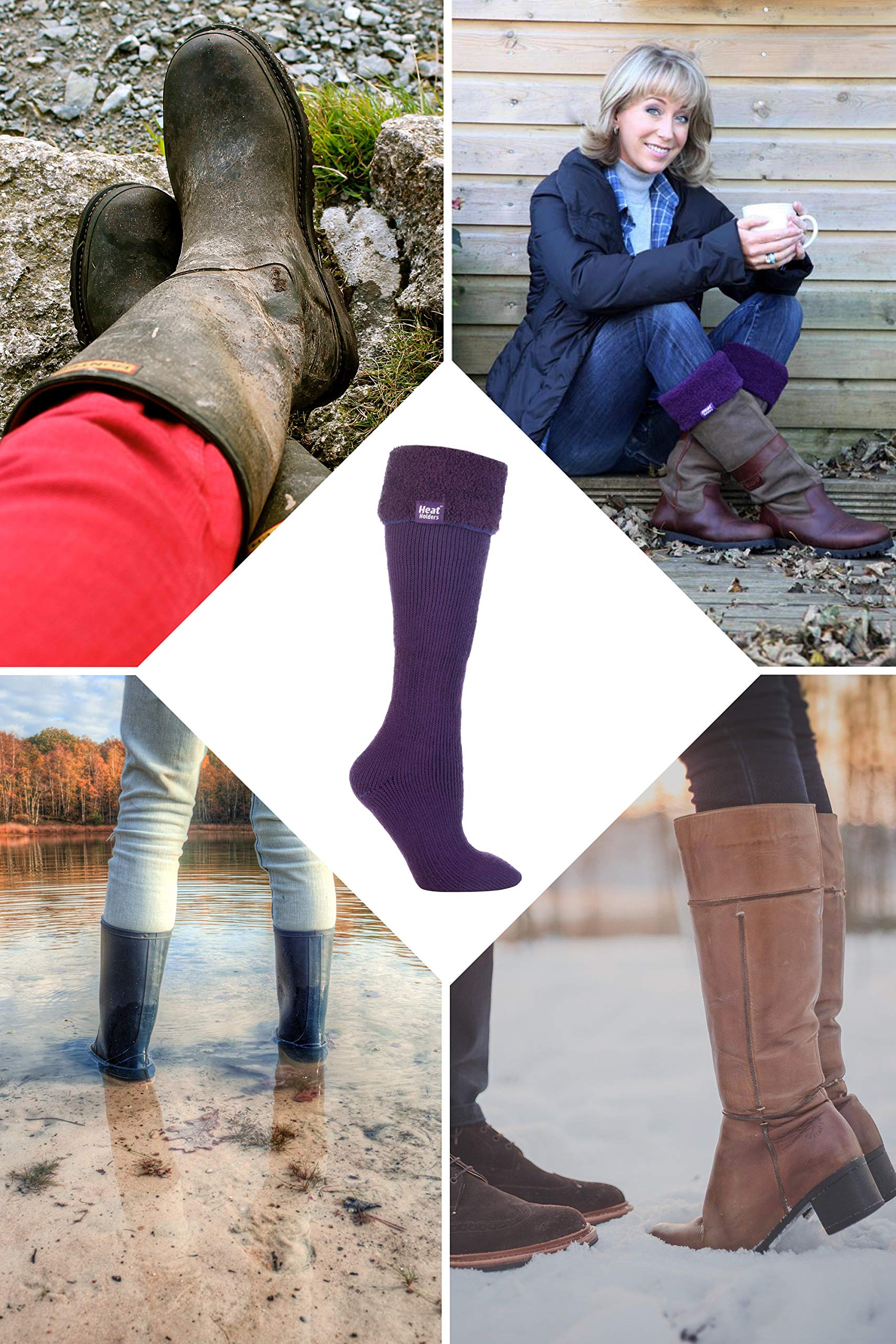Heat Holders Women's Thermal Wellington Boot Socks - Extra Warm Winter Socks for Rubber Boots (US Sizes 5-9) | Perfect for Snow, Rain & Outdoor Activities