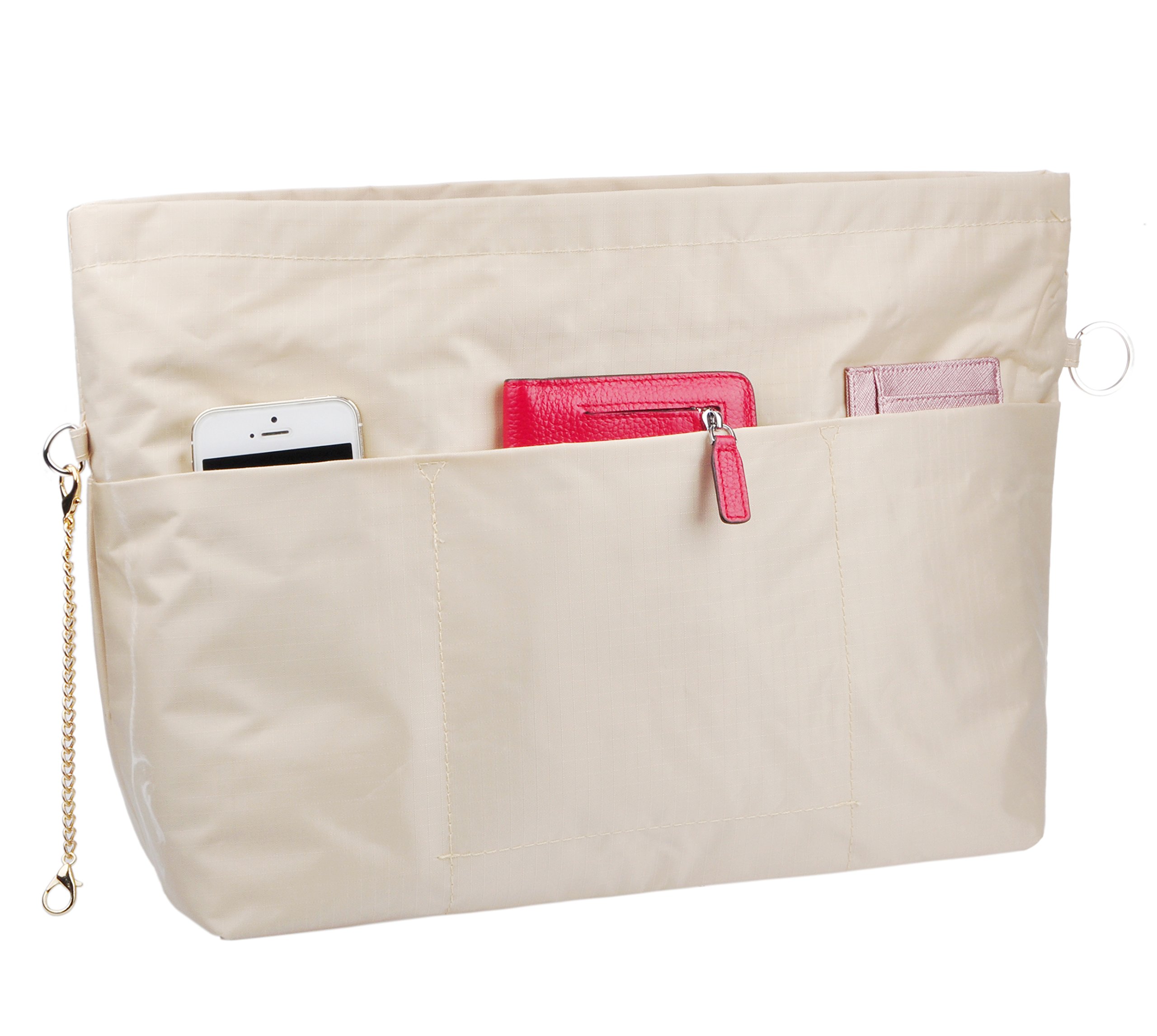 Vercord Extra Thick Large Handbag Organizer Insert for Purse & Travel Bags - Beige | Perfect for Travel, Work & Daily Organization