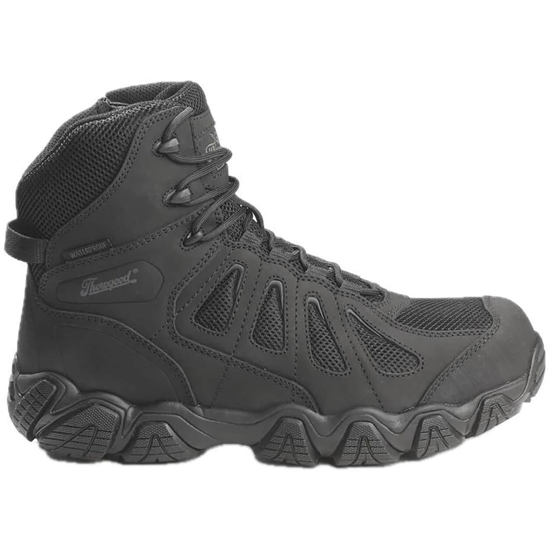 Crosstrex 6 Composite Toe Waterproof Work Boots with Side Zip - Black | Slip Resistant Safety Shoes for Construction, Hiking & Outdoor Work