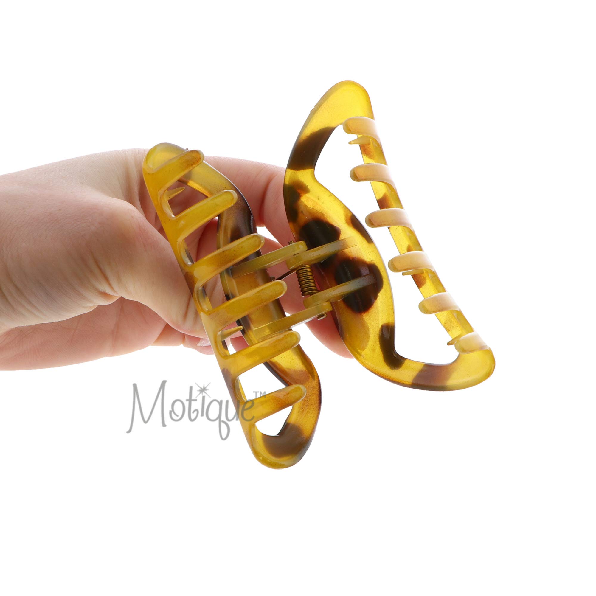 3.5 Inch Gold Leopard Print Acrylic Jaw Clip Hair Claw for Women - Perfect for Casual, Office, and Party Hairstyles