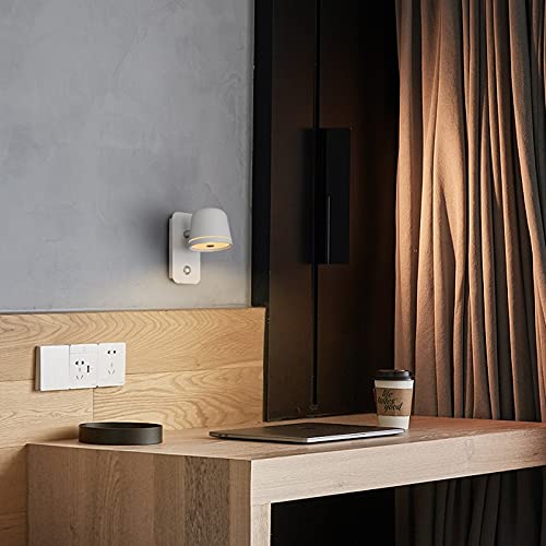 Modern LED Wall Mount Lamp - Dimmable Bedside Reading Light, Nordic Style Bedroom & Living Room Wall Light with Infinite Dimming Switch (Black, Warm White) - Perfect for Cozy Nights & Stylish Home Decor