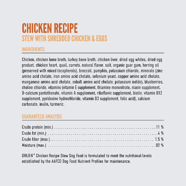 Orijen Grain-Free Chicken Recipe Canned Dog Food - High Protein Wet Food for Adult Dogs - Perfect for Mealtime & Training Rewards