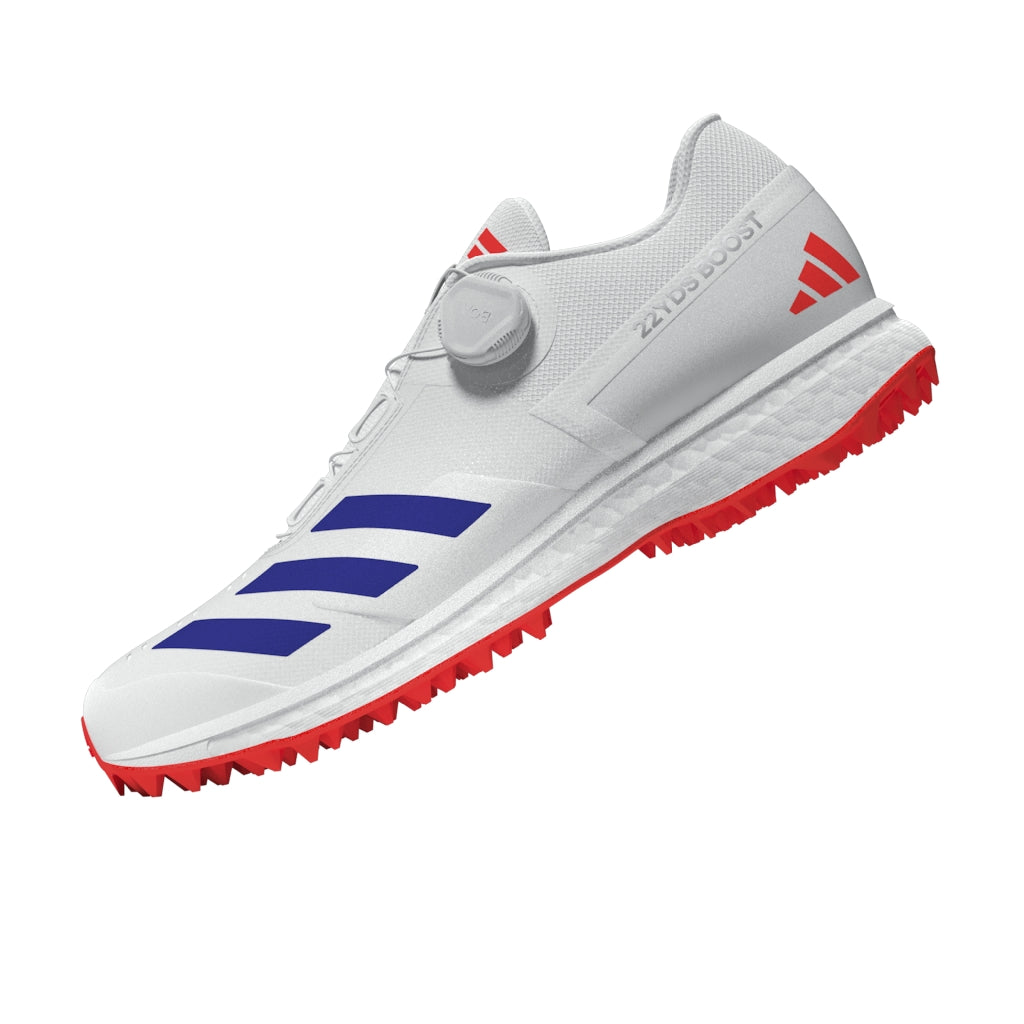 Adidas 22YDS Boost Cricket Shoes for Men - Orange & Blue Running Sneakers with Comfort Boost Technology | Perfect for Cricket Matches, Training & Outdoor Sports