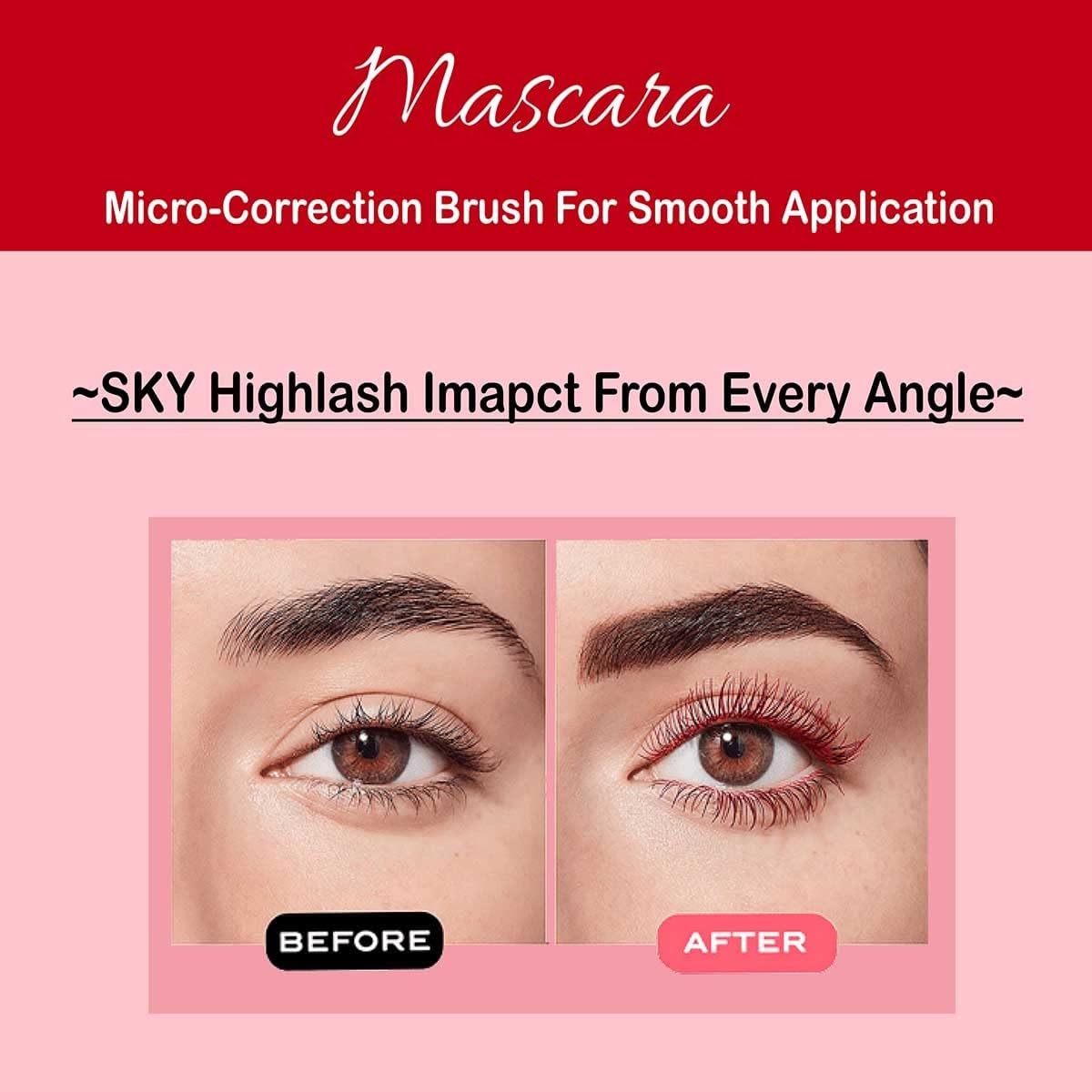 Syfer Lightweight Natural Mascara - Smudge Proof, Long Lasting Eye Makeup (6ml, Imperial Red) for Everyday Wear & Professional Use | Perfect for Work, Date Night & Special Occasions