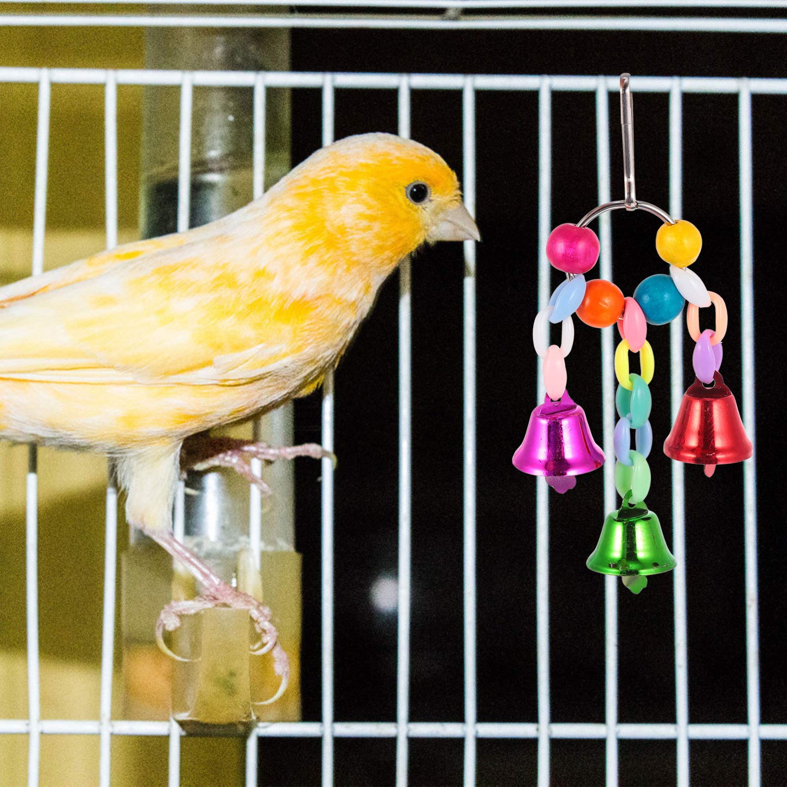 Balacoo 5pcs Natural Wooden Parrot Chew Toys - Hanging Swing & Bird Cage Accessories for Small & Medium Birds | Perfect for Playtime, Exercise & Beak Conditioning
