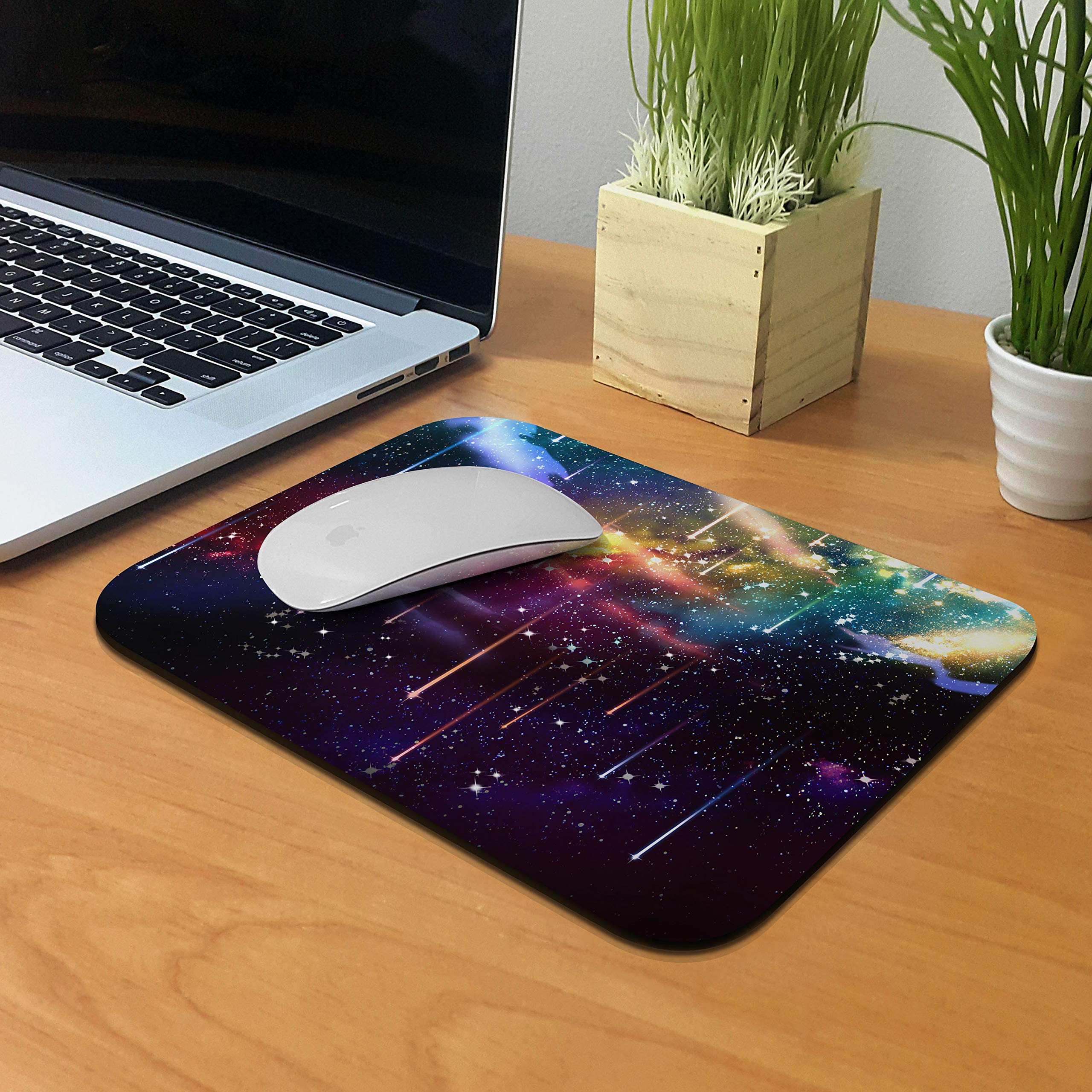 Non-Slip Rectangle Mouse Pad - WIRESTER Galaxy Falling Star Design for Home Office & Gaming Desk | Perfect for PC, Laptop & Computer Workstations