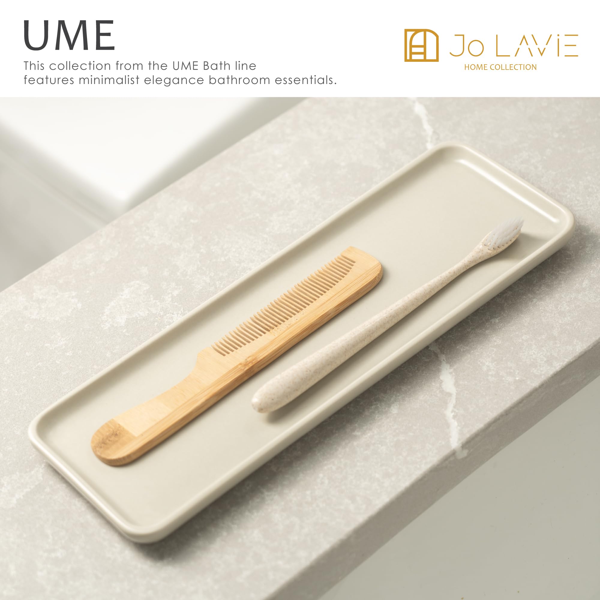 Beige Ceramic Vanity Tray - Small Rectangular Bathroom & Kitchen Organizer - Multi-Purpose Home Decor Tray for Soap Dispenser, Jewelry & Accessories - Perfect for Countertop Display & Gift Giving
