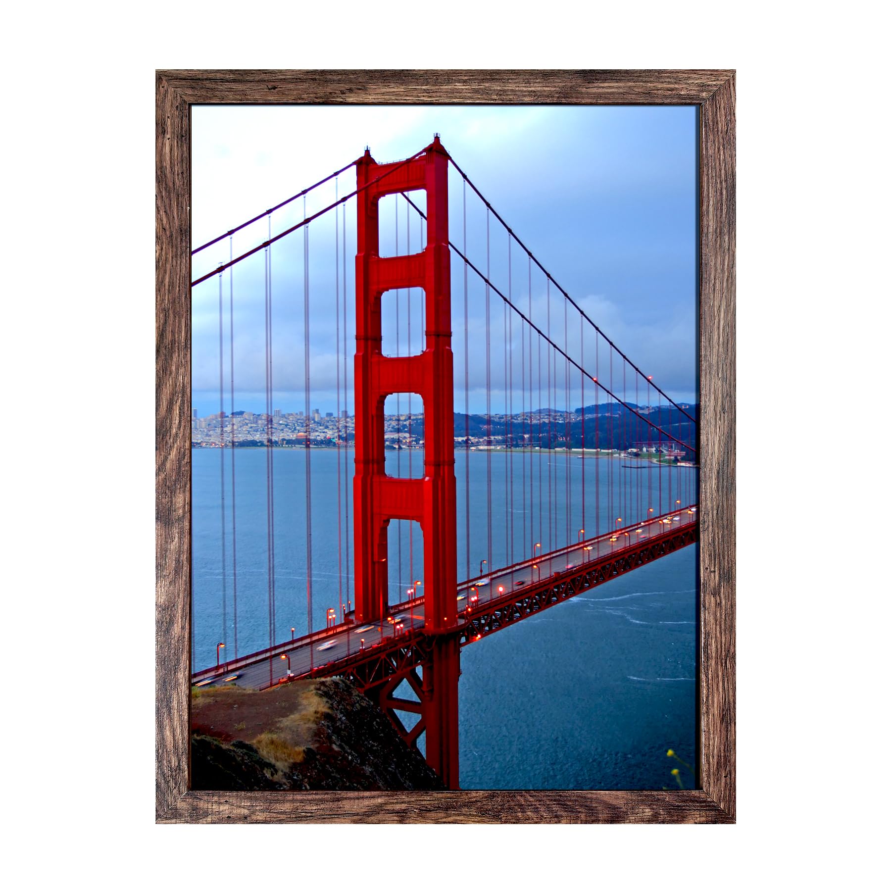 BESCRCL 18x24 Inch Wooden Poster Frame - Single Wall Picture Frame with Shatterproof Glass, Brown - Perfect for Home Decor, Office, Gallery & Art Display