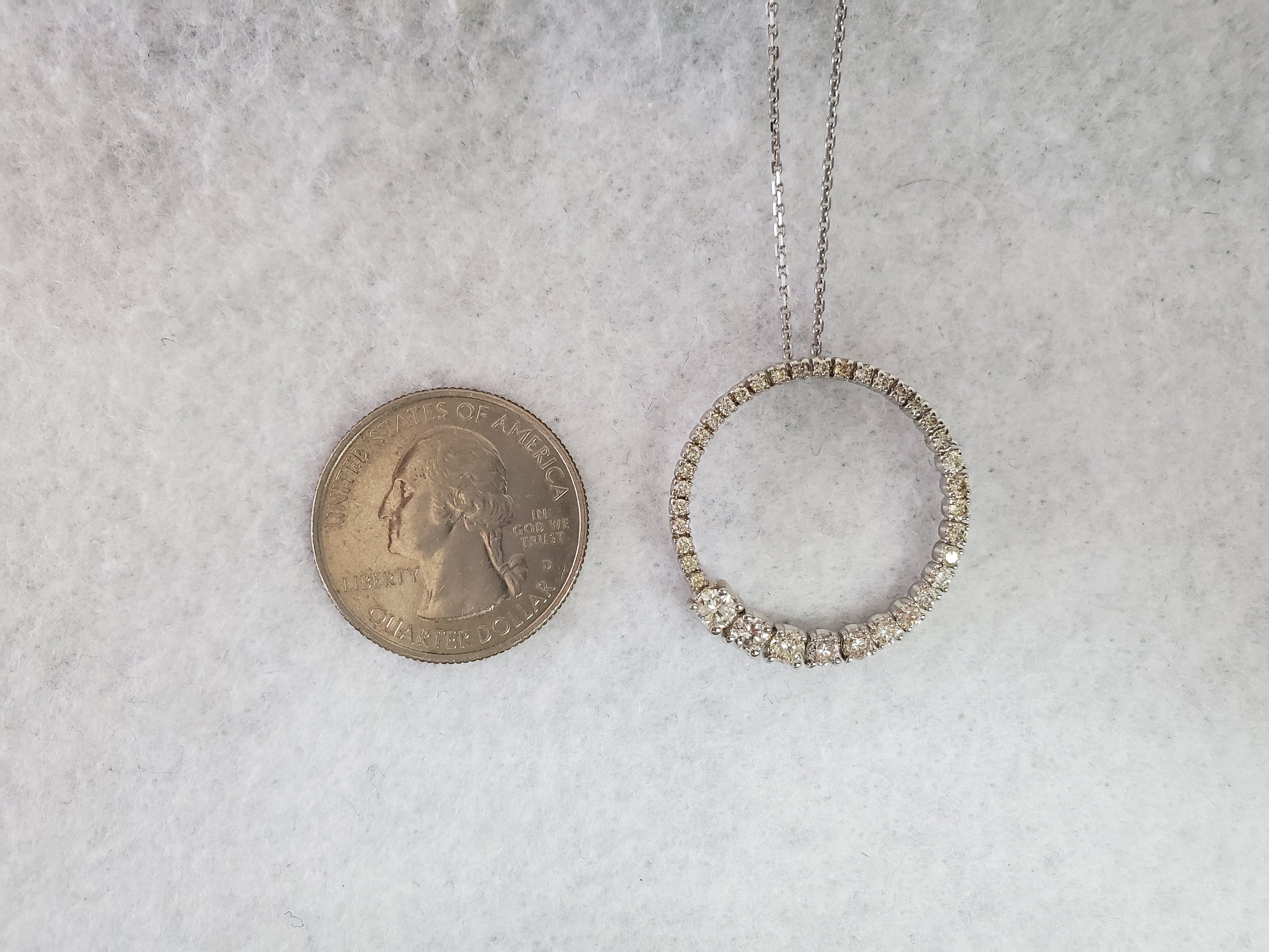 Journey Circle of Life Diamond Necklace - 1.20cttw 14K White Gold Pendant - Perfect for Anniversaries, Weddings & Special Occasions