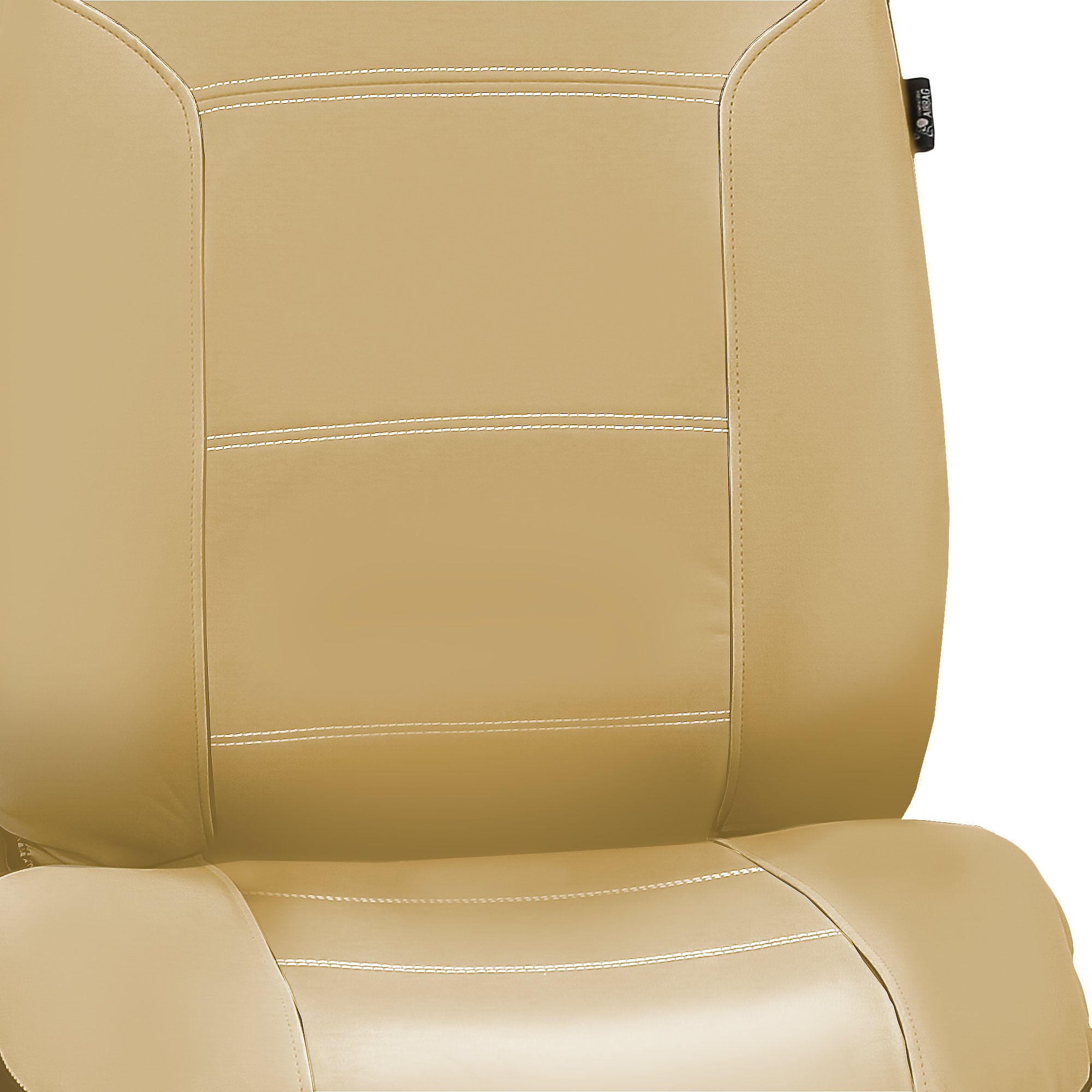 Premium FH Group Full Set PU Leather Car Seat Covers - Universal Fit for Most Vehicles, 1-Piece Front Seat Covers with Airbag Compatibility, Split Bench Rear Seat Cover for SUV/Truck, Solid Beige Color - Perfect for Daily Commute, Road Trips & Vehicle Protection