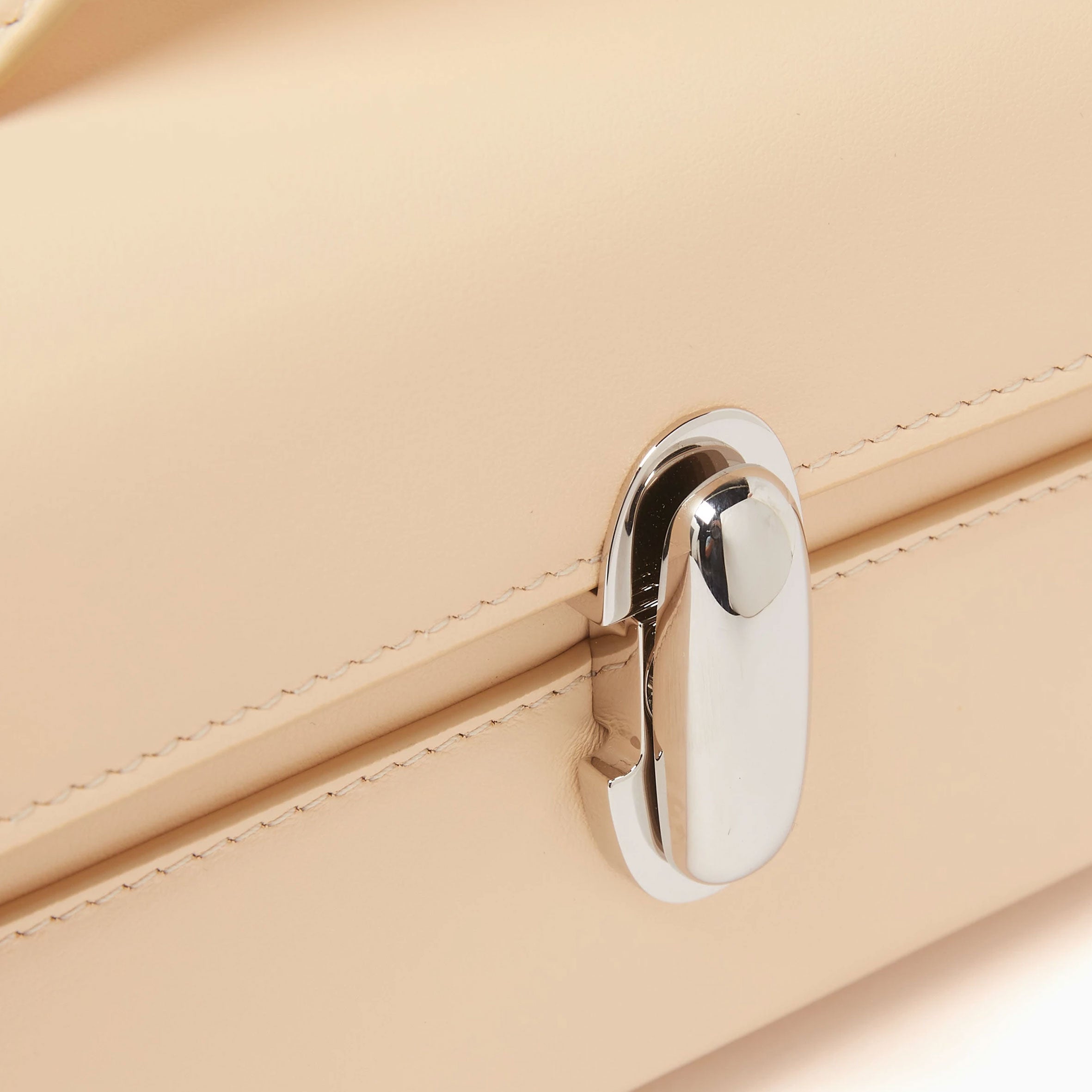 Slim Symmetry Smooth Calf Leather Crossbody Bag in Ecru - Small Size | Perfect for Everyday Use, Work, and Evening Outings