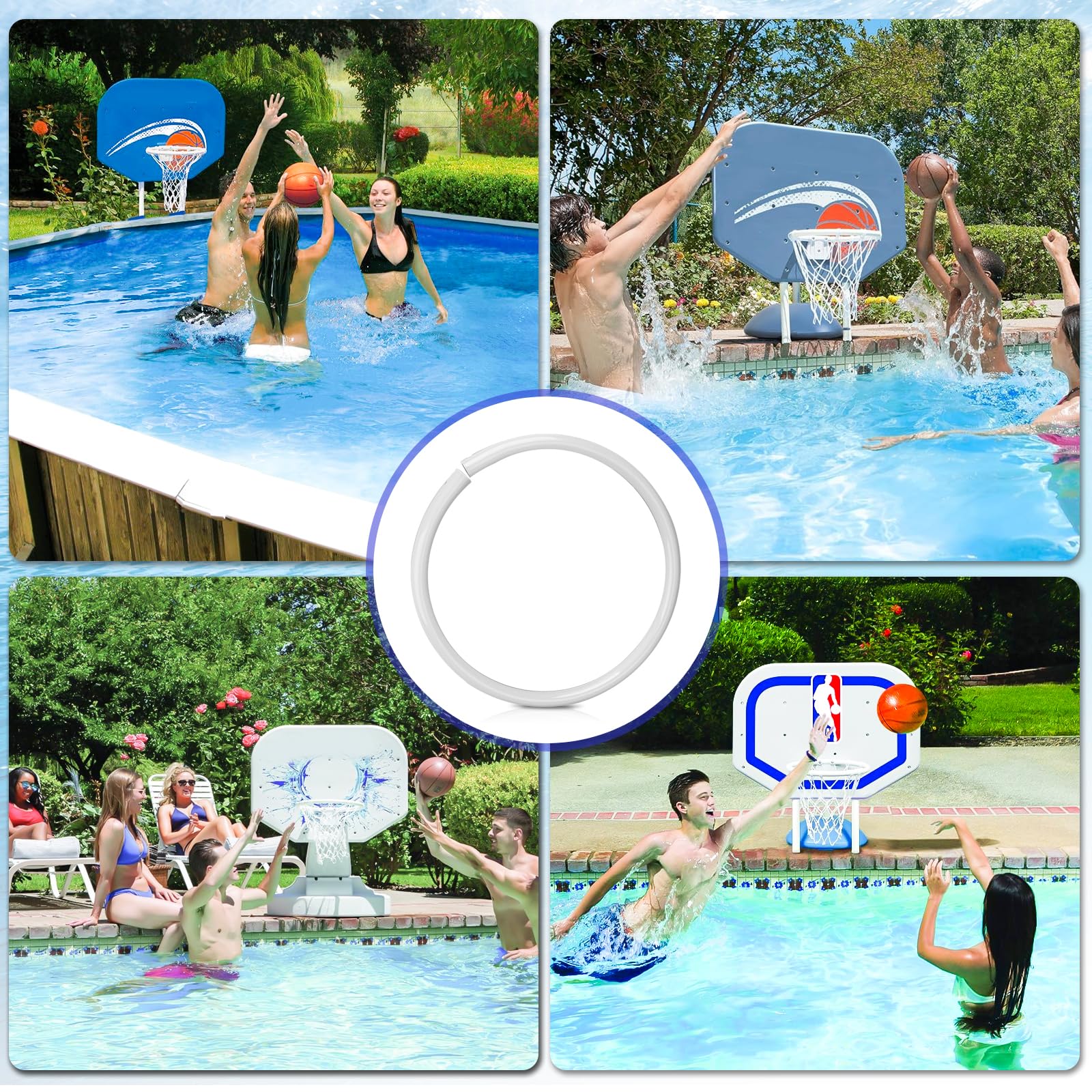 Poolmaster Splashback Rebounder Basketball Rim Replacement - Durable PVC Swimming Pool Basketball Hoop for Outdoor Water Games, Perfect for Pool Parties and Backyard Fun
