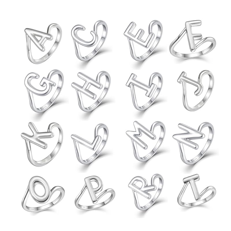 Petite Initial Signet Ring - 925 Sterling Silver or Gold Plated Alphabet Letter Ring for Women, Ladies, Girls & Teens | Elegant Jewelry Gift for Birthdays, Anniversaries & Special Occasions