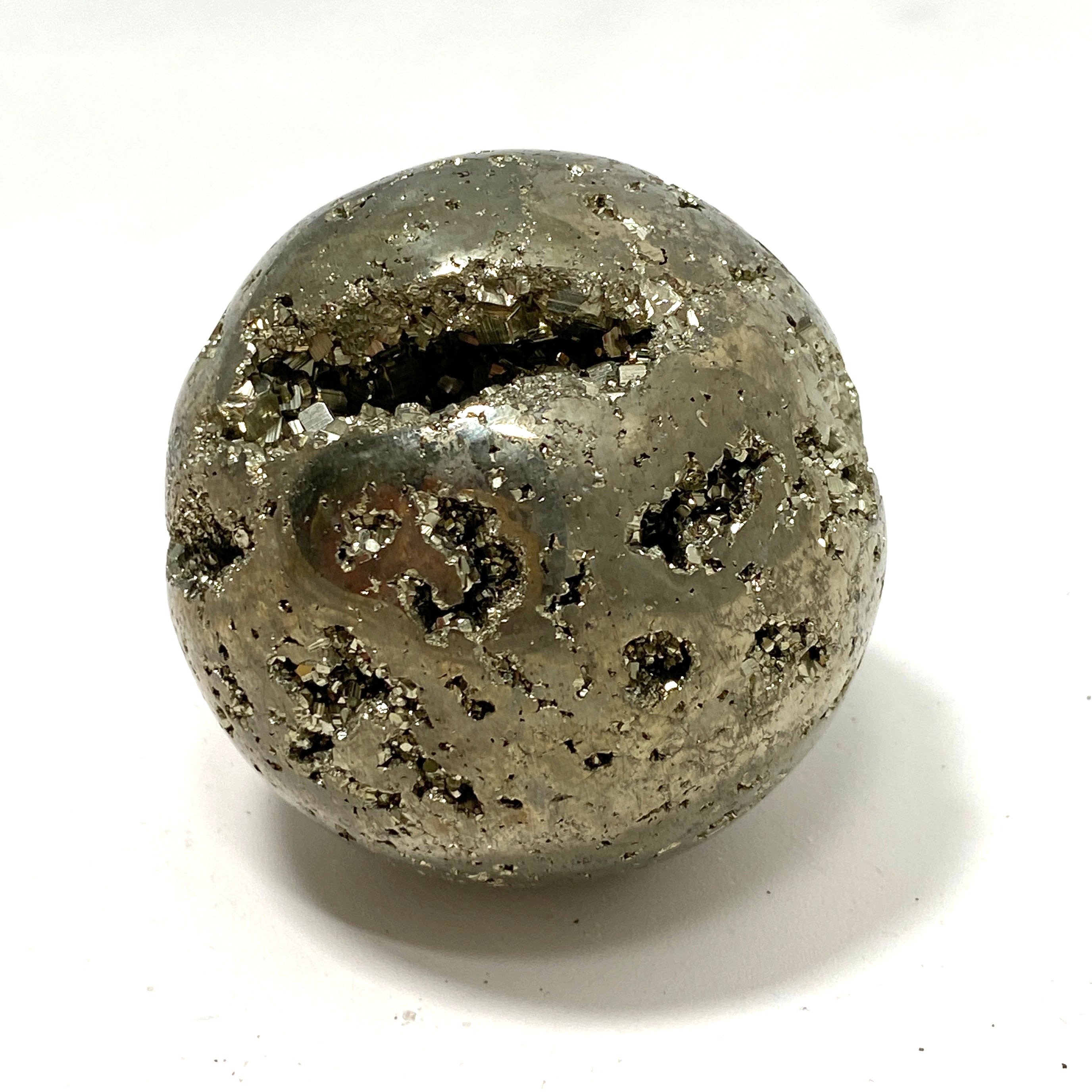 Natural Pyrite Sphere - 3 Inch Healing Crystal for Meditation, Feng Shui & Home Decor | Perfect for Energy Balancing & Spiritual Growth