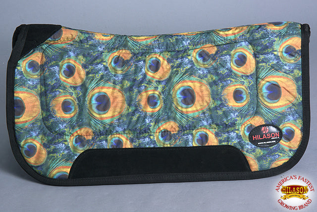 32X32 Peacock Hilason Equi Lok Elite Series Trail Horse Saddle Pad - USA Made - Durable & Comfortable for Western Riding, Trail Adventures & Horse Shows