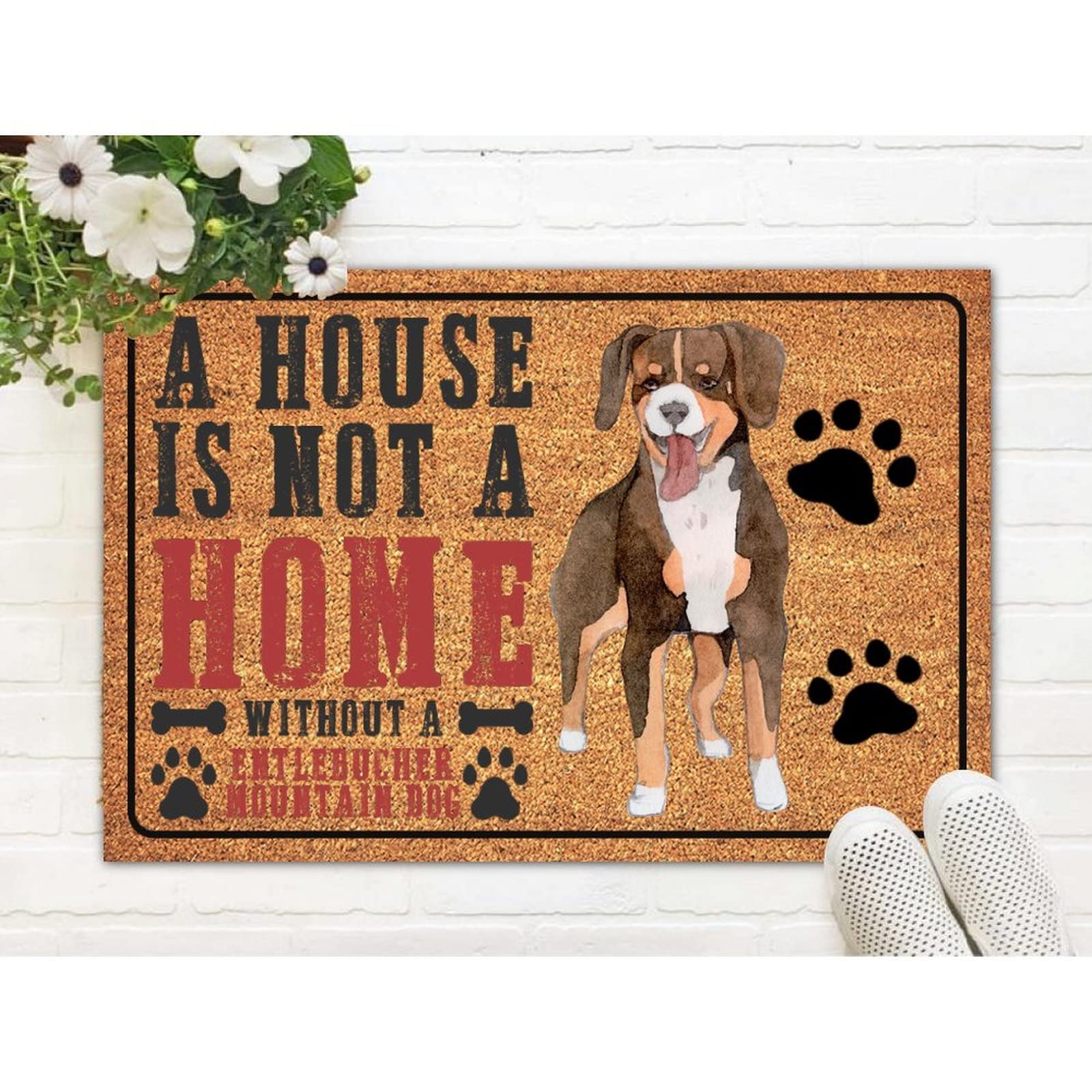 Easy to Clean Entlebucher Mountain Dog Coir Doormat - Indoor/Outdoor Welcome Mat for Front Entrance, 24x36 Inch - Perfect Home Gift for Dog Lovers | Great for Muddy Paws & Welcoming Guests