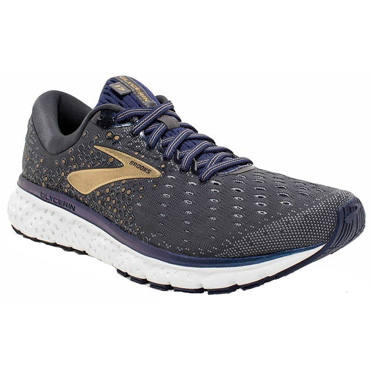 Brooks Glycerin 17 Grey Men's Running Shoes - Cushioned Road Running Sneakers for Long Distance & Marathon Training - Perfect for Jogging, Gym Workouts & Everyday Comfort
