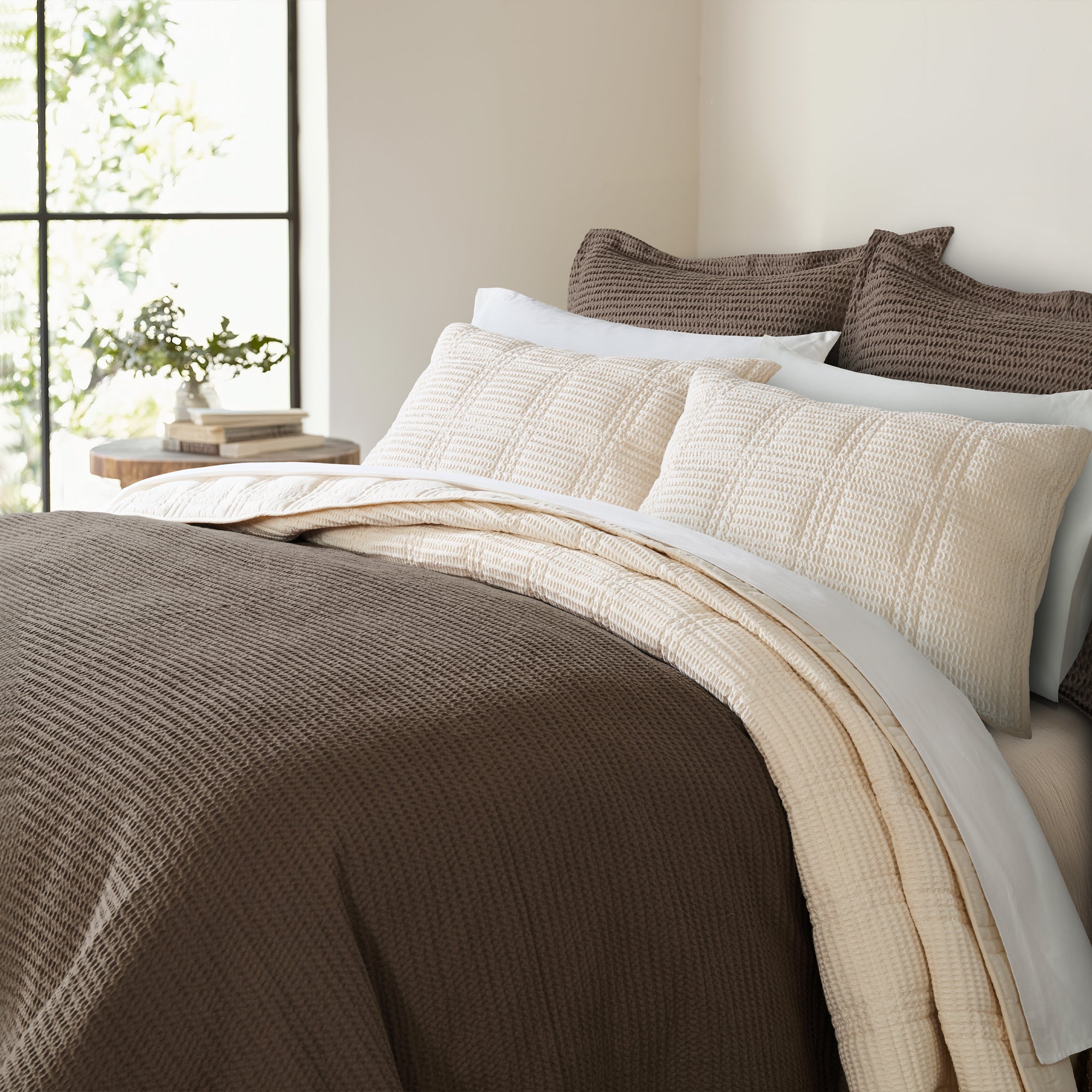 Premium Cloud Waffle Duvet Cover Set - Soft & Breathable Bedding - Queen/King Size - Luxury Textured Bedding for Cozy Sleep & Hotel-Style Comfort