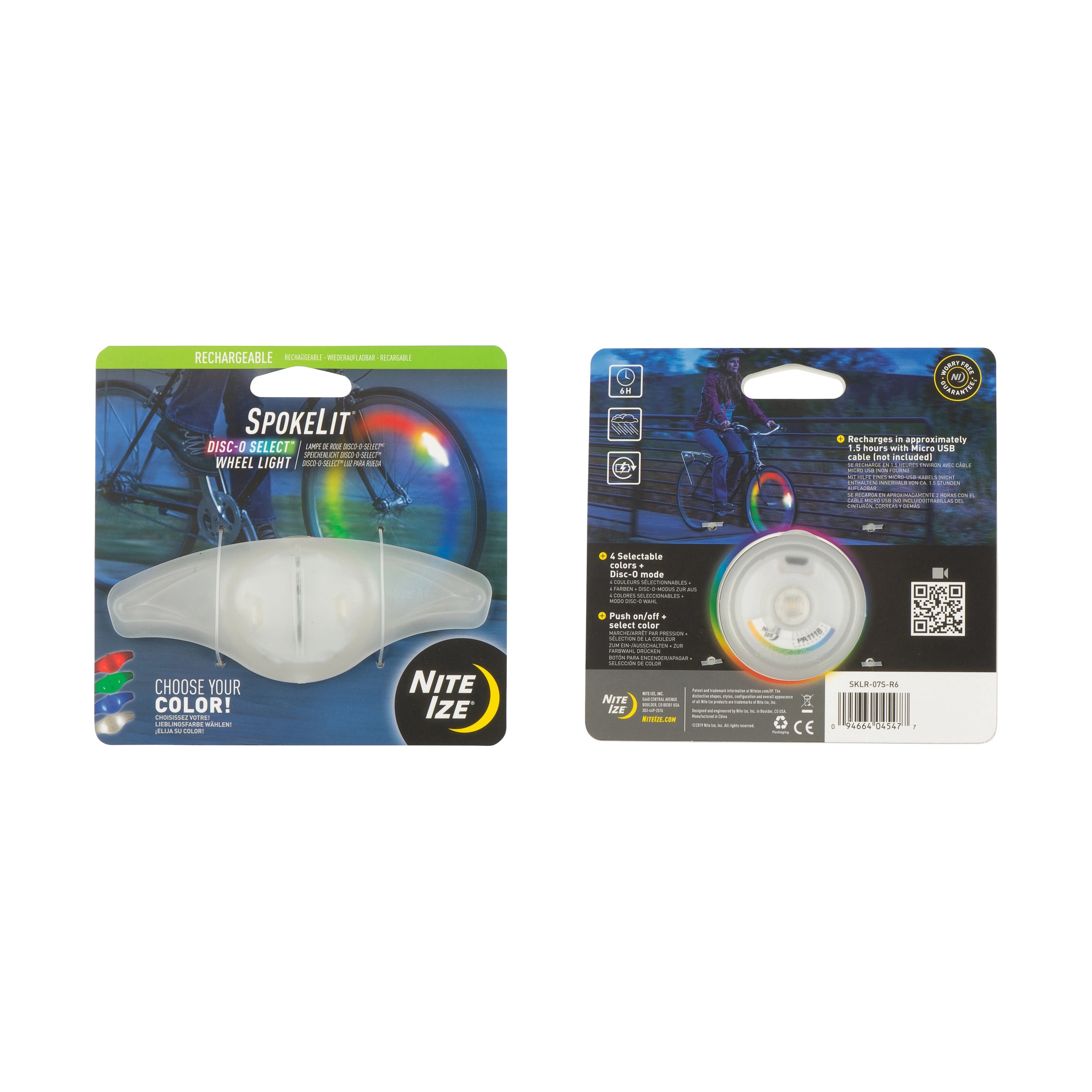 Nite Ize SpokeLit Rechargeable Bike Wheel Lights - USB Rechargeable LED Cycling Safety Lights for Bicycles, Perfect for Night Riding, Commuting, and Outdoor Adventures