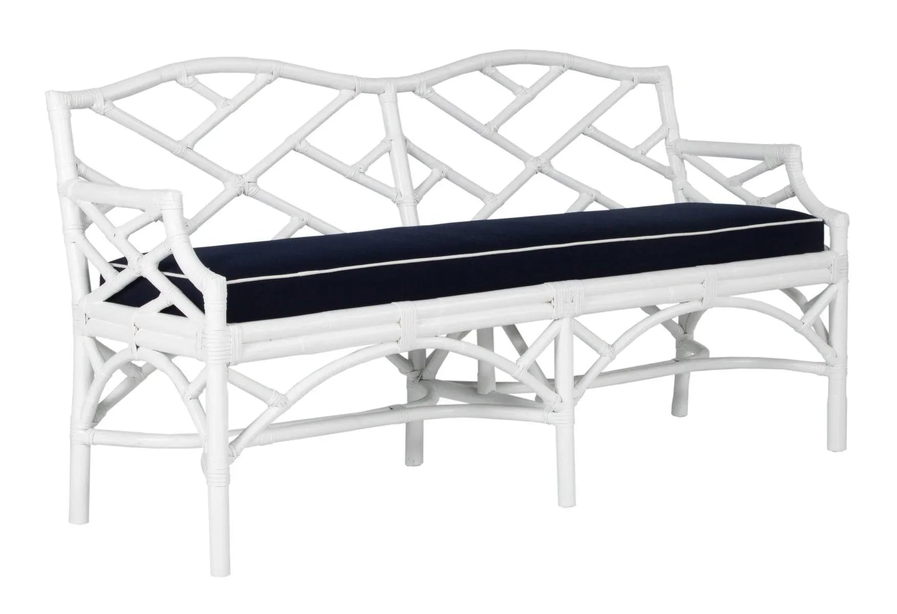 Chinese Chippendale Bench - Elegant Wooden Accent Bench with Carved Details | Perfect for Entryway, Bedroom, or Living Room Decor