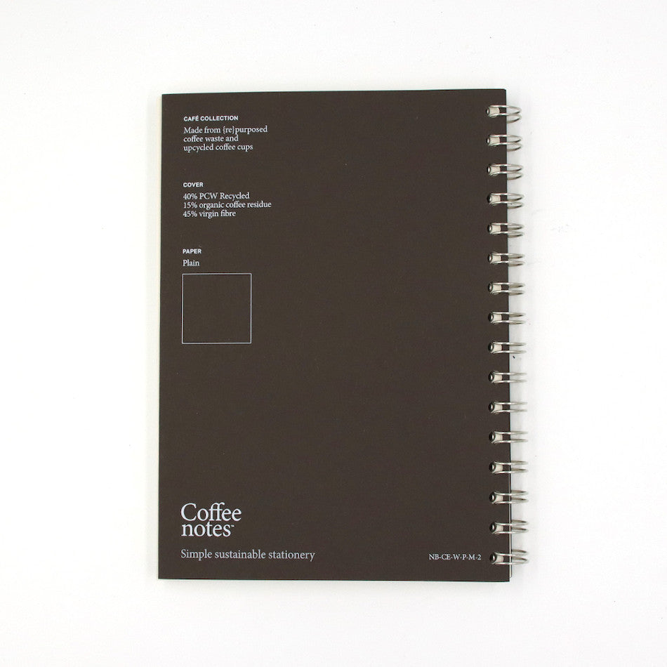 Coffeenotes Medio Wiro Notebook Espresso - Hardcover Spiral Bound Journal for Coffee Lovers, Perfect for Note Taking, Sketching & Gift Giving - Ideal for Baristas, Coffee Shops & Office Use